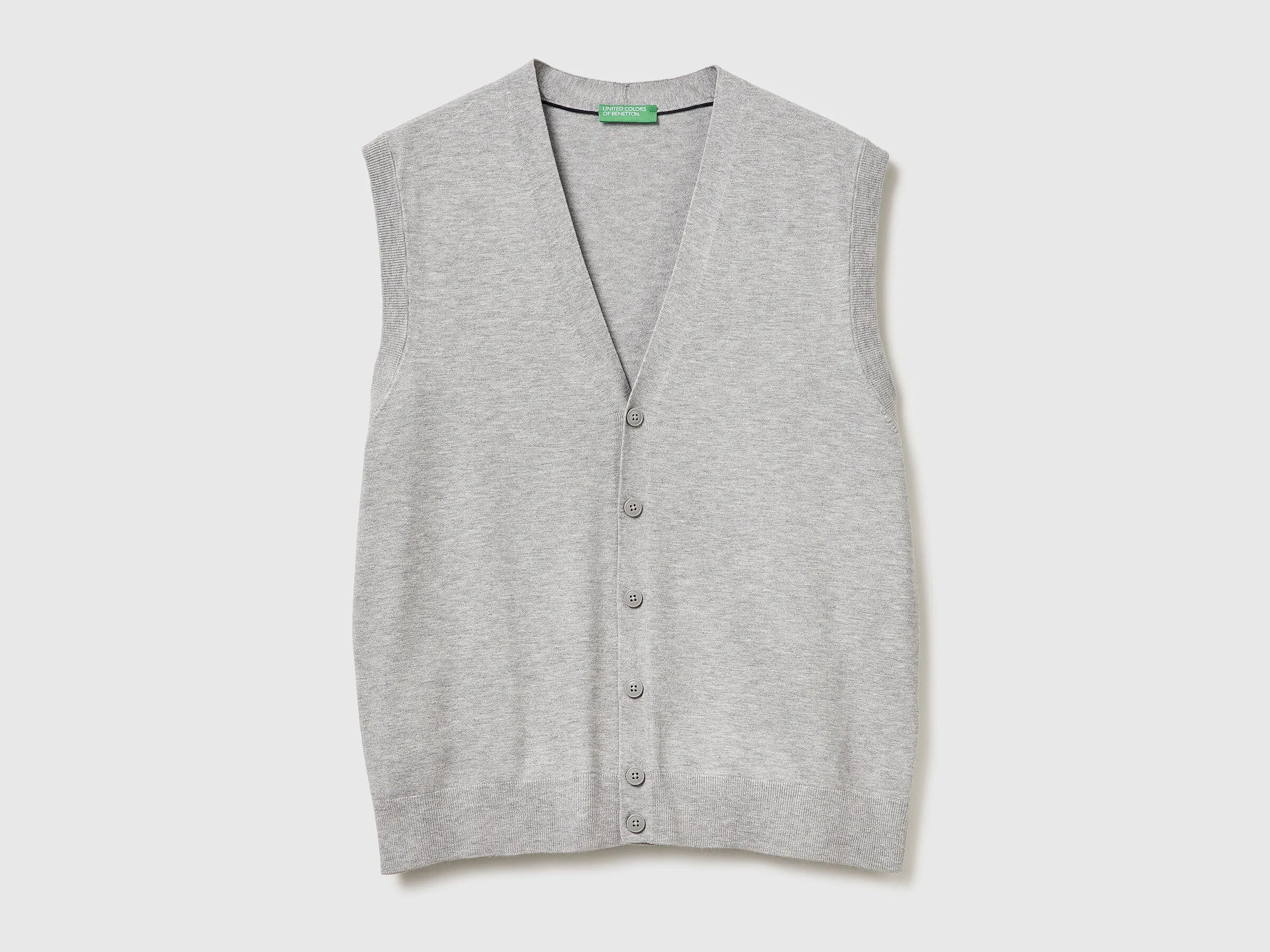 Benetton_Light Gray_Knit Vest in Viscose Blend_110XU401G_501_01
