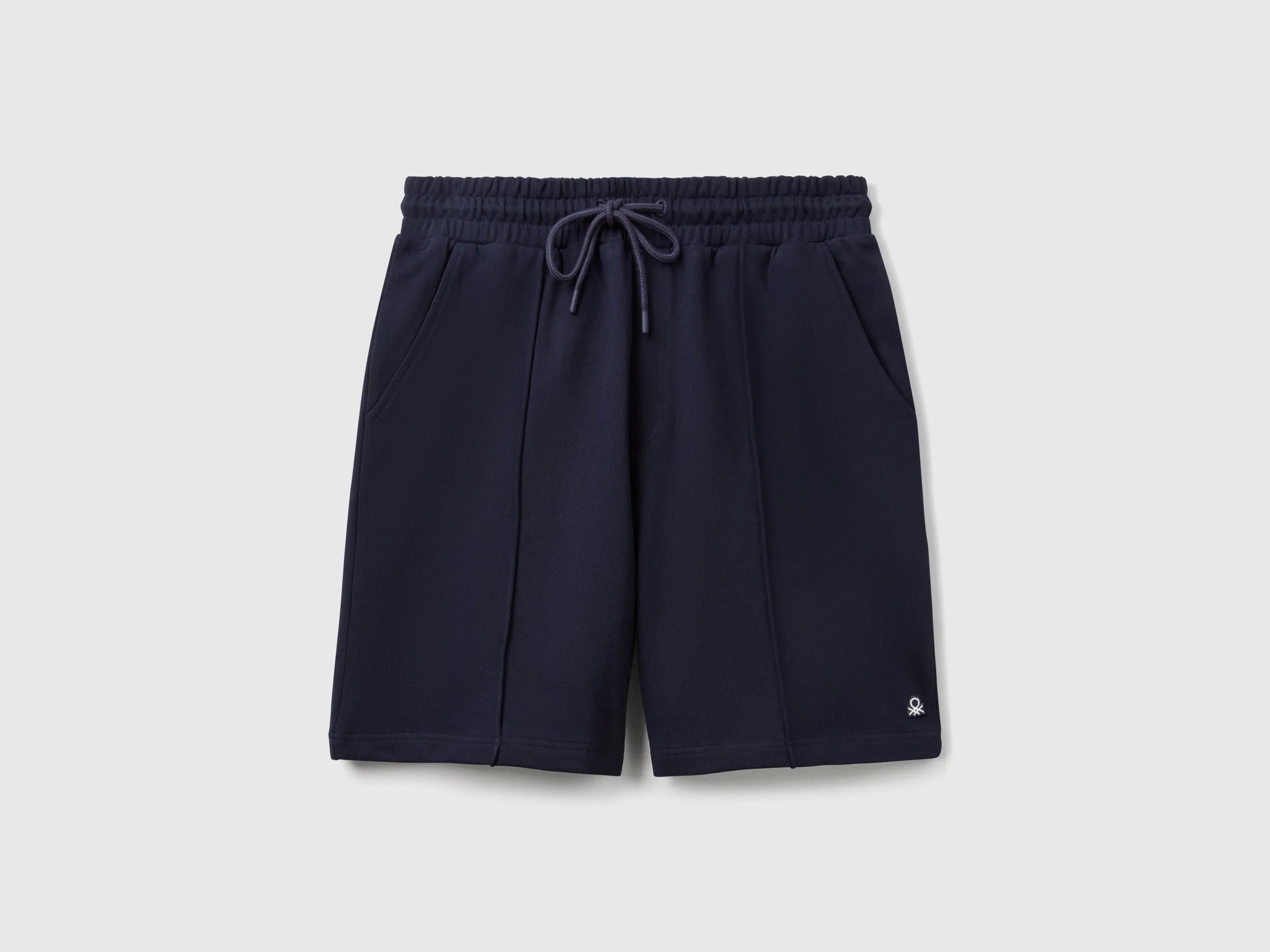 Benetton Dark Blue Men Bermudas in Cotton Sweat SKU: 342ZU900X_016 Image 01
