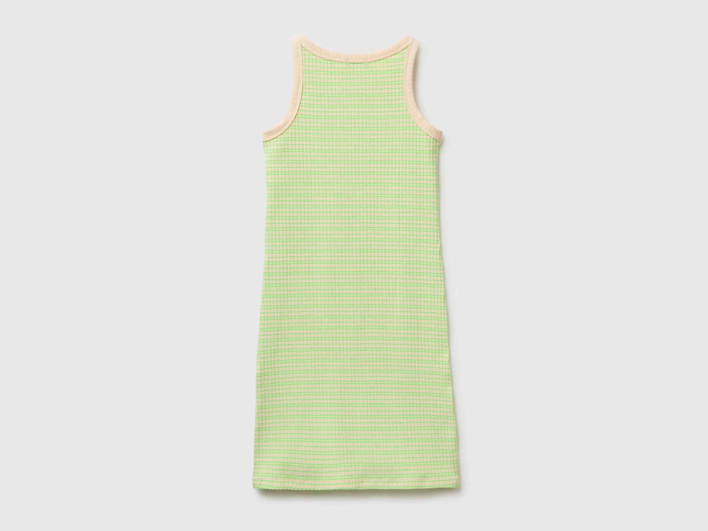 Benetton Green Girls Striped Midi Dress SKU: 38DBCV019_901 Image 02