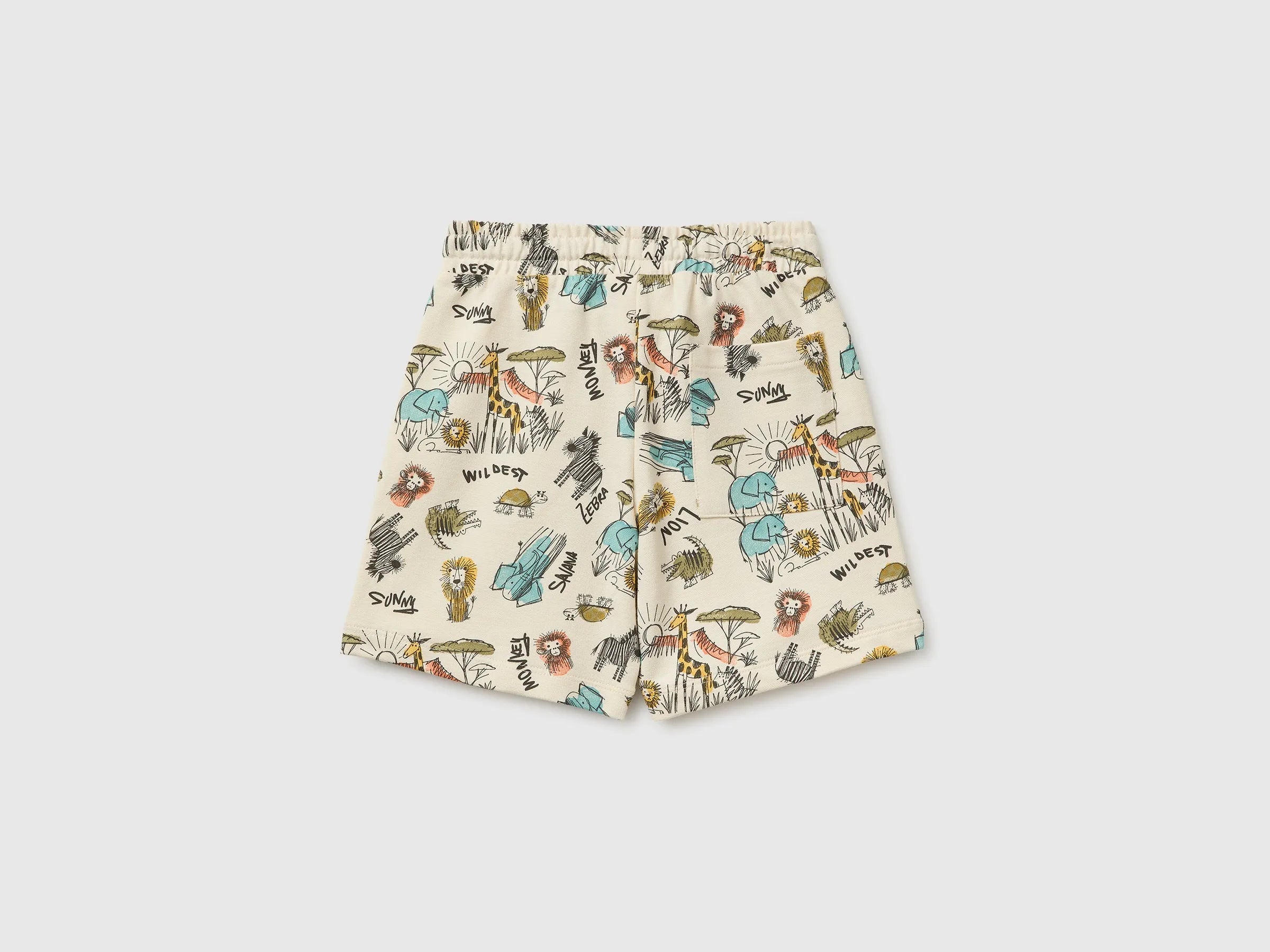 Benetton Multi-color Boys Bermuda Shorts with Safari Print SKU: 3959G9024_70Q Image 02