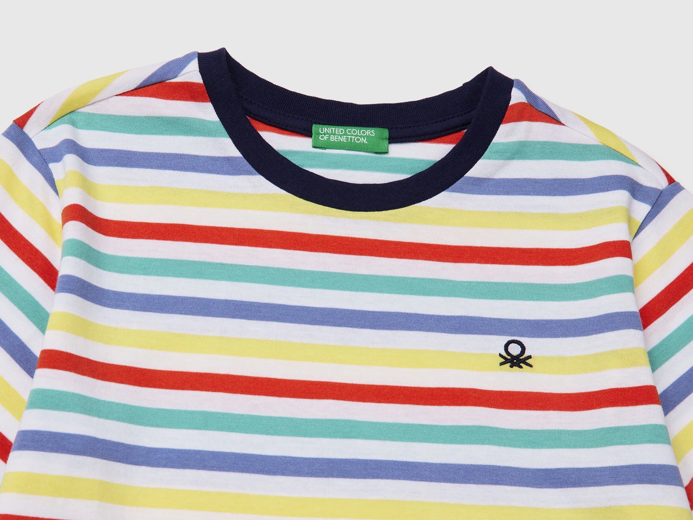 Benetton Sky Blue Boys Striped T-Shirt SKU: 39IAC10S8_906 Image 03