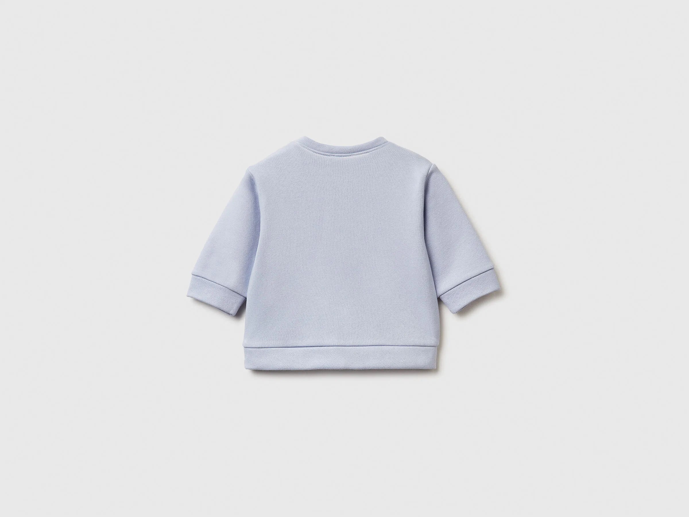 Benetton_Sky Blue_Hoodie with Print in Cotton Blend_39M2A106Q_081_02