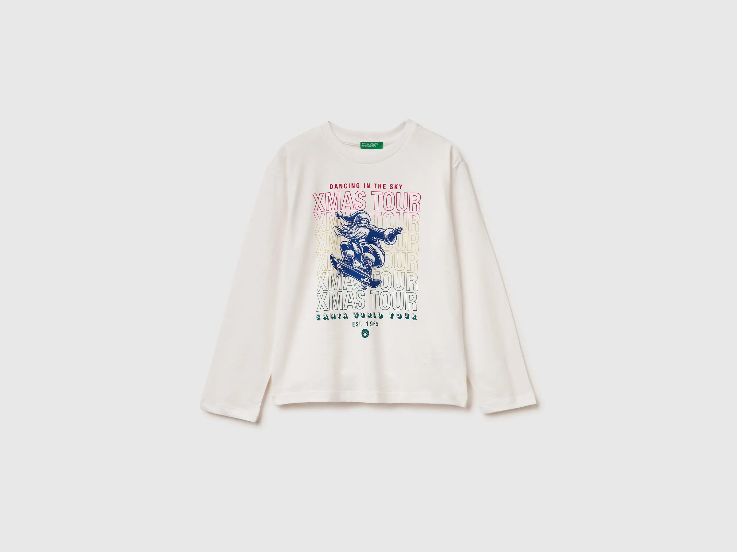 Benetton_Creamy White_T-Shirt in Warm Cotton with Print_3ATNC10R8_074_01