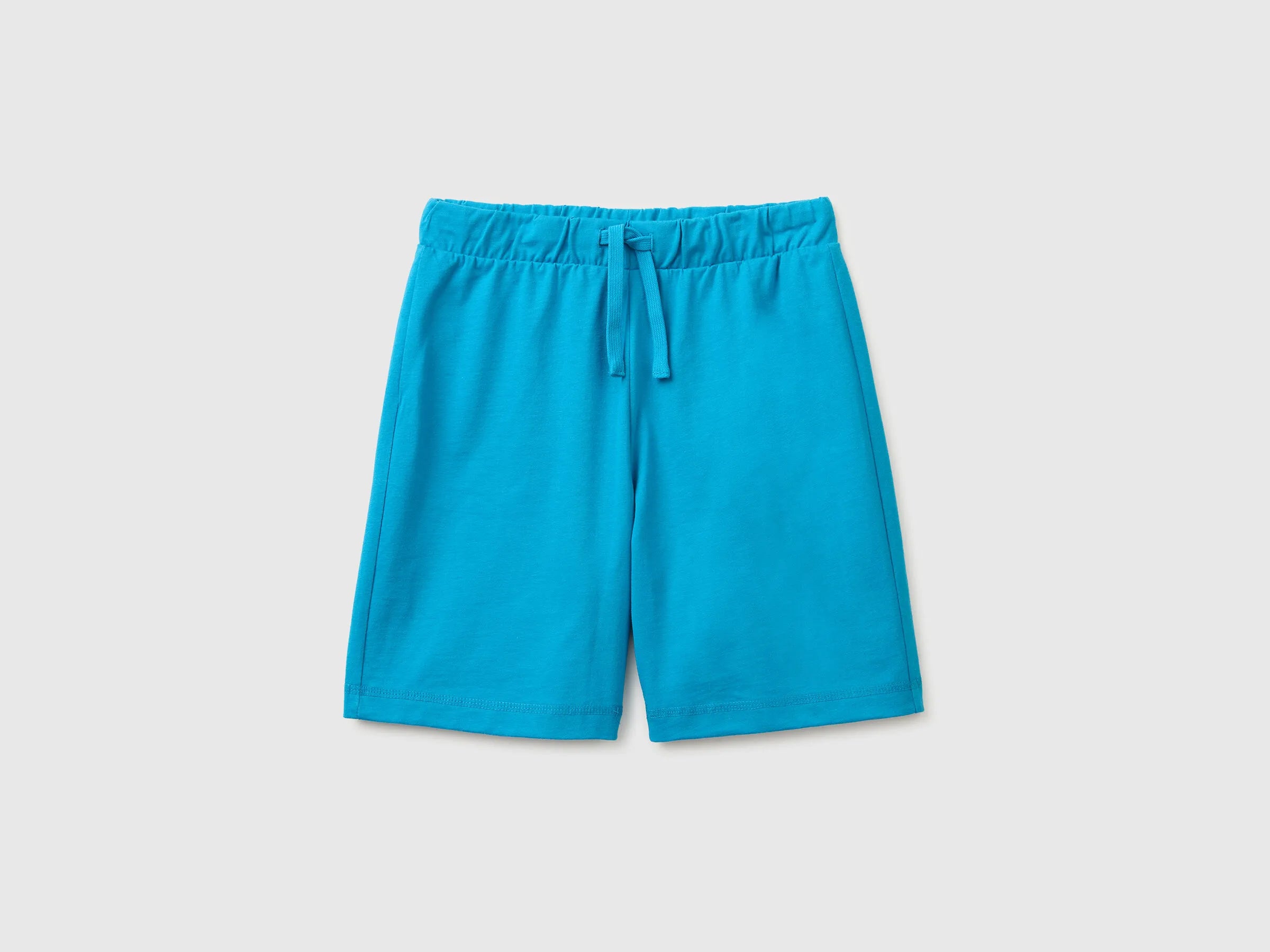 Benetton Light Blue Boys 100% Cotton Bermuda Shorts SKU: 3BL0C903L_051 Image 01