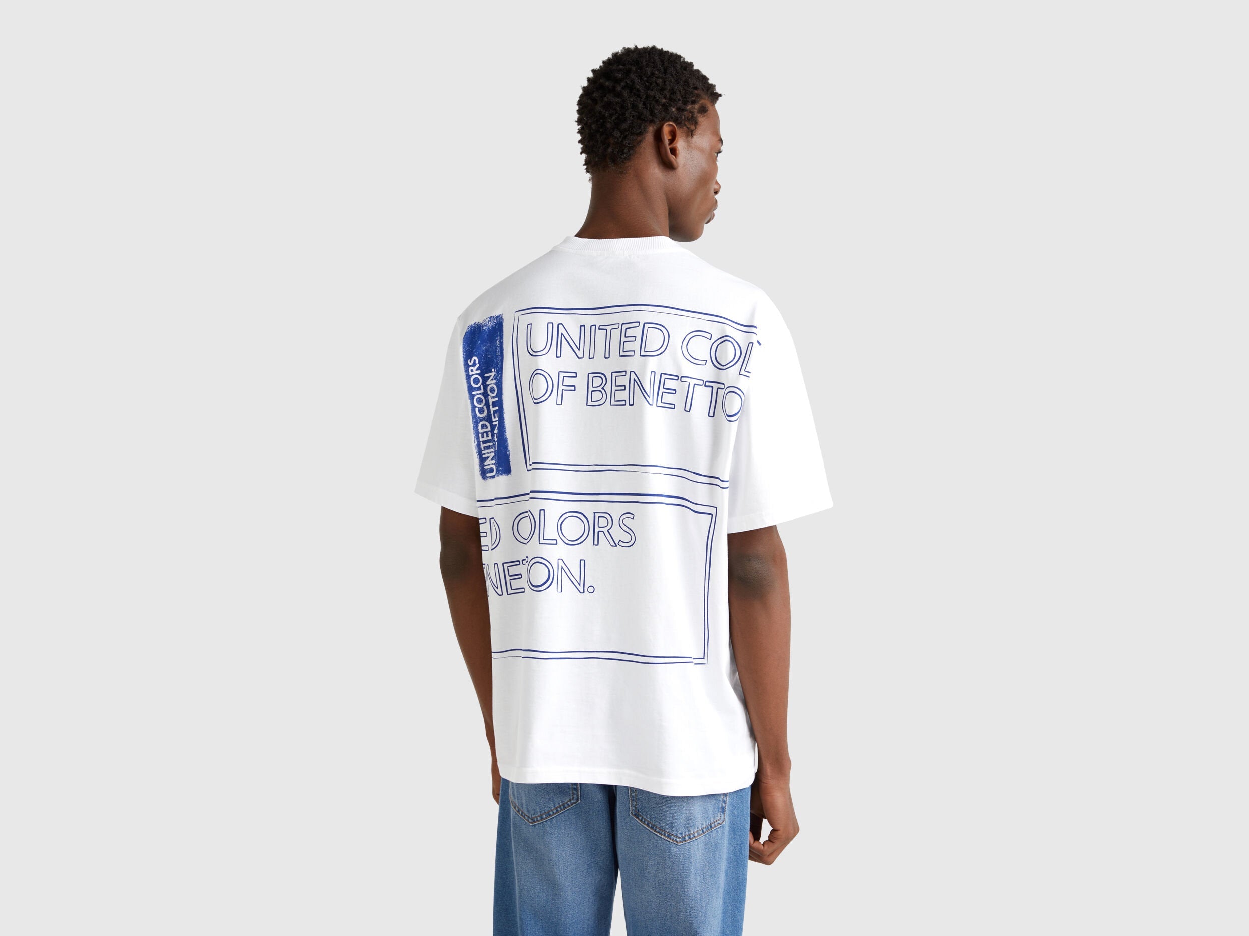 Benetton_T-Shirt with Print on Front and Back_3BL0U10A2_101_02