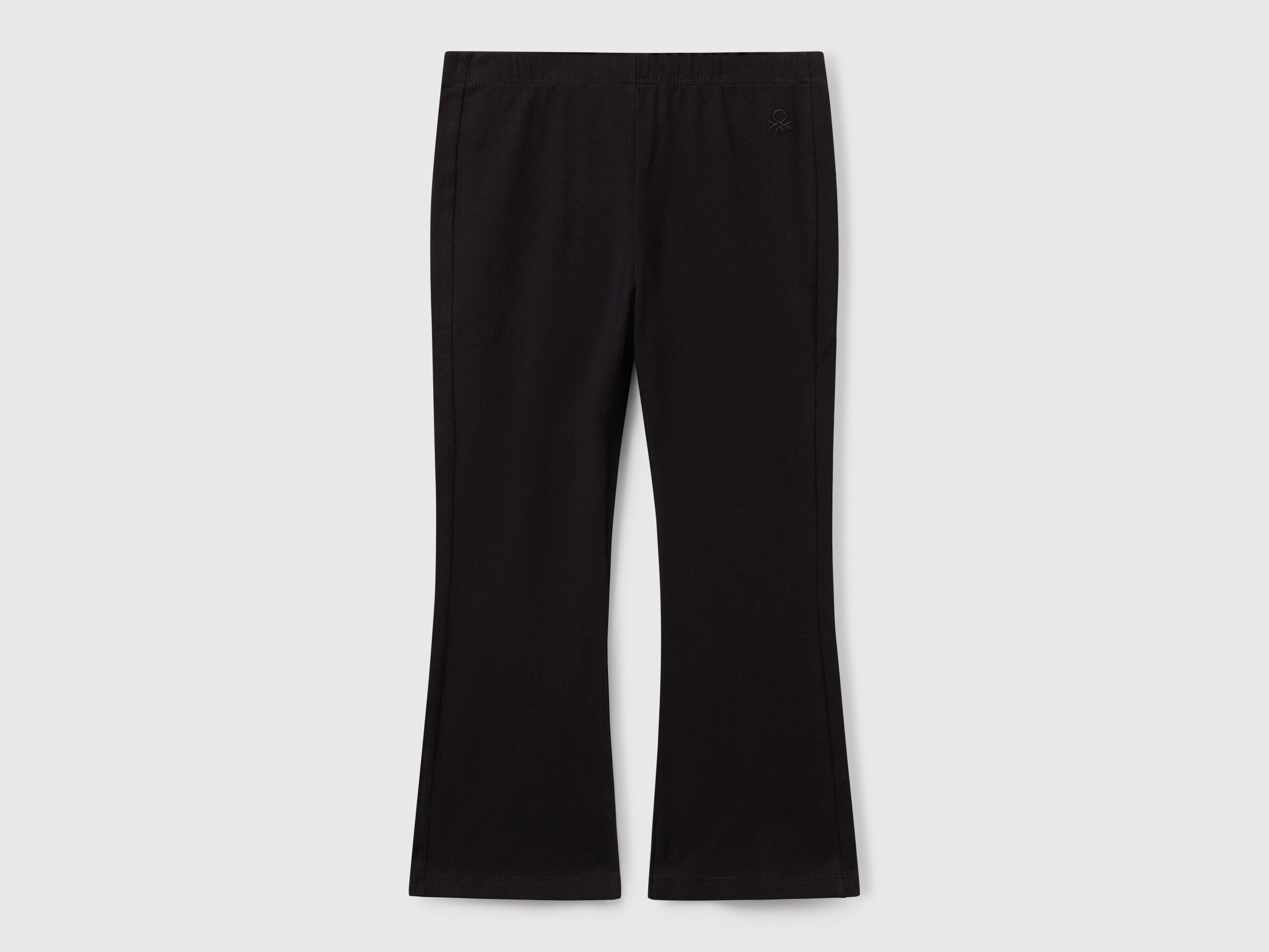 Benetton_Black_Flared Leggings in Stretch Cotton_3DKEGF028_100_01