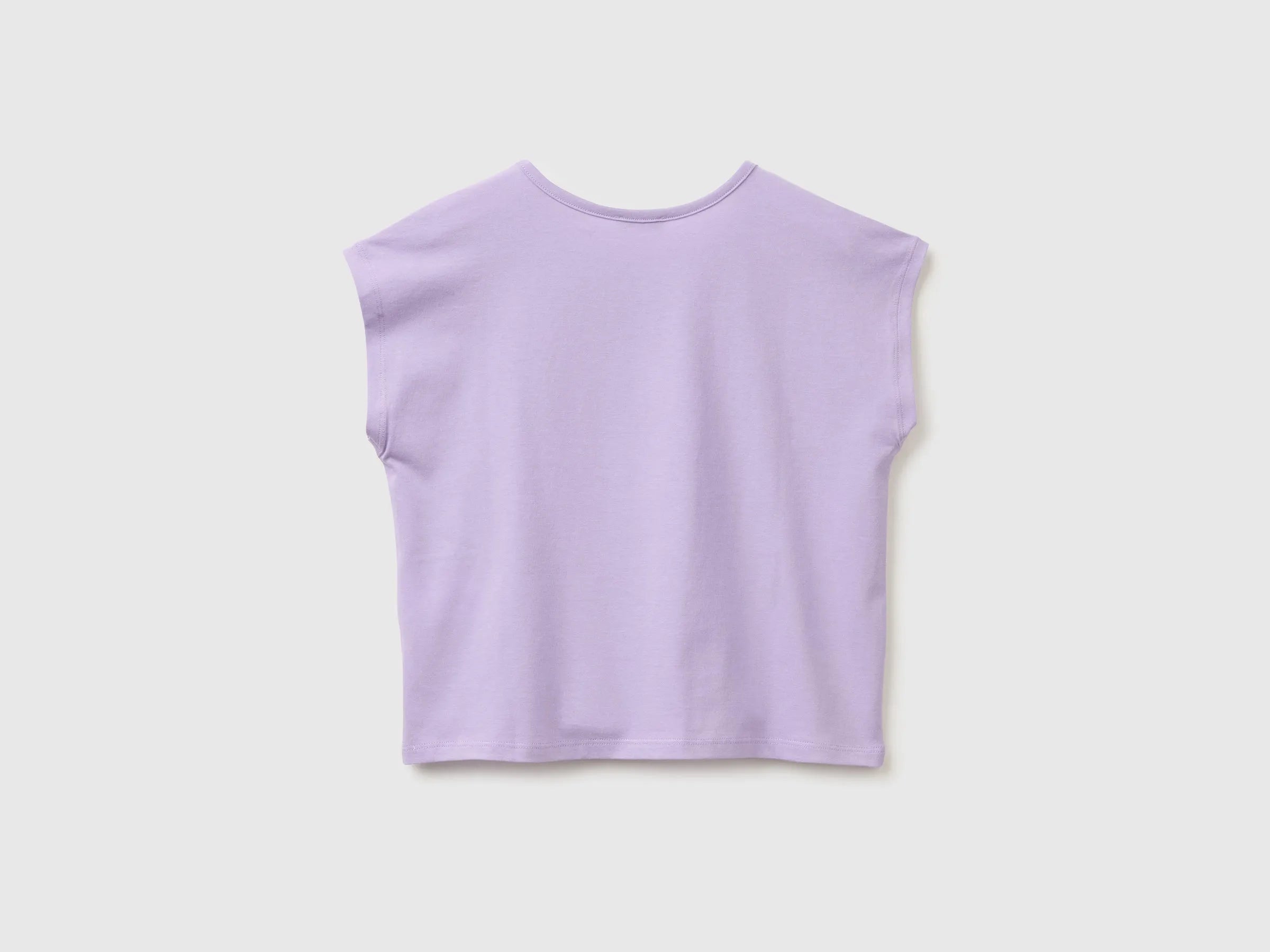 Benetton Purple Girls Sequin T-Shirt SKU: 3I1XC10U0_2P5 Image 02