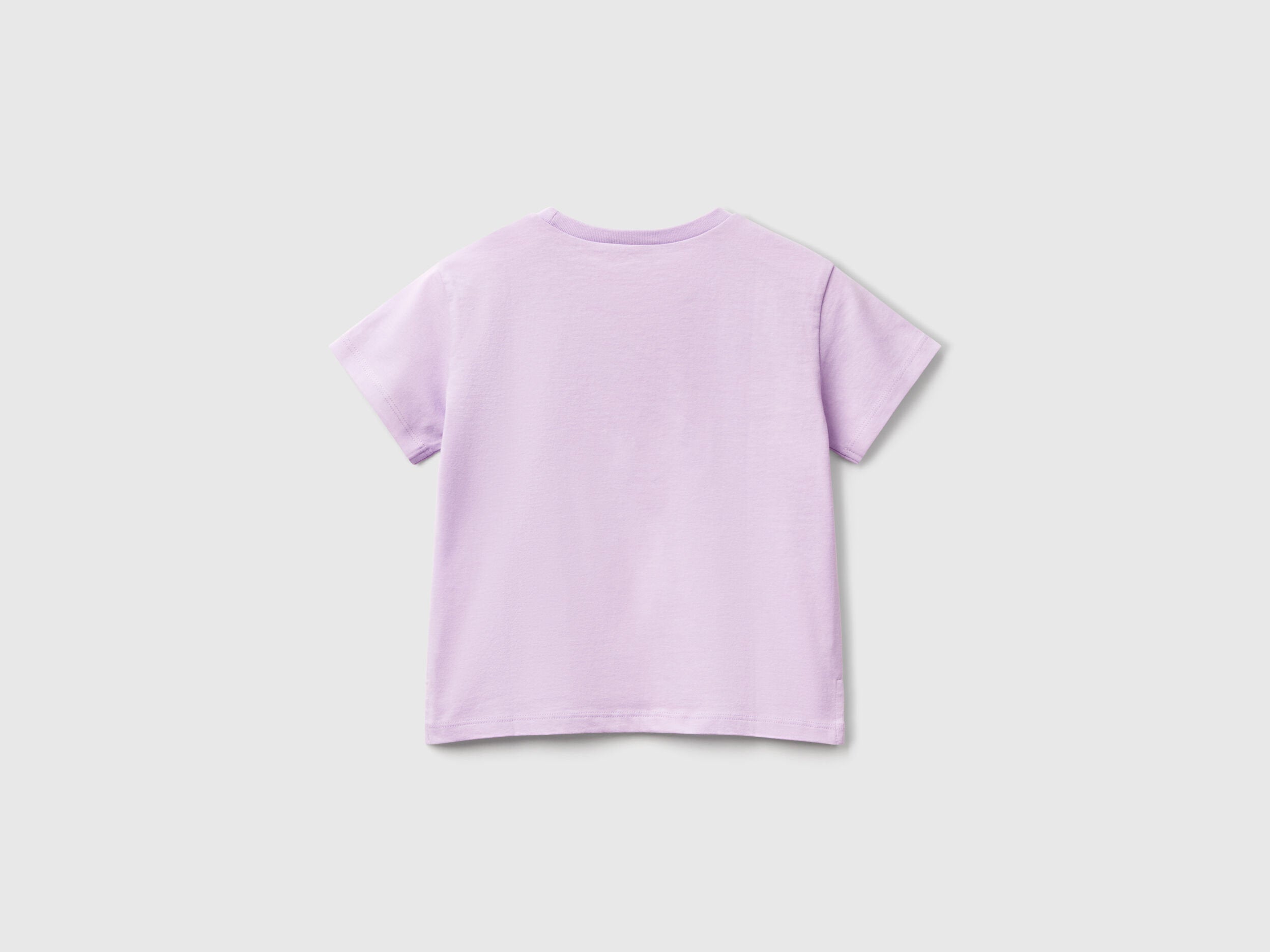 Benetton_T-Shirt with Print and Applique_3I1XG10I4_07W_02