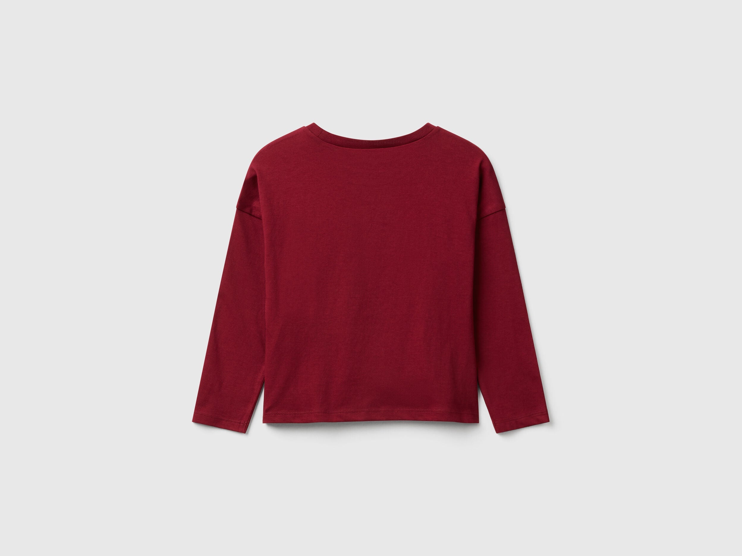 Benetton_Burgundy_T-Shirt with Applique_3I1XG10KL_236_02