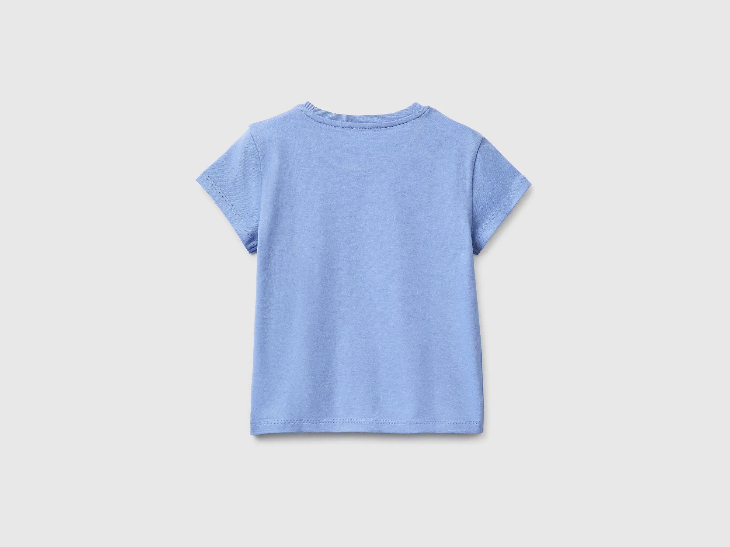 Benetton Lavender Girls T-Shirt with Print and Glitter SKU: 3I1XG10M8_13E Image 02