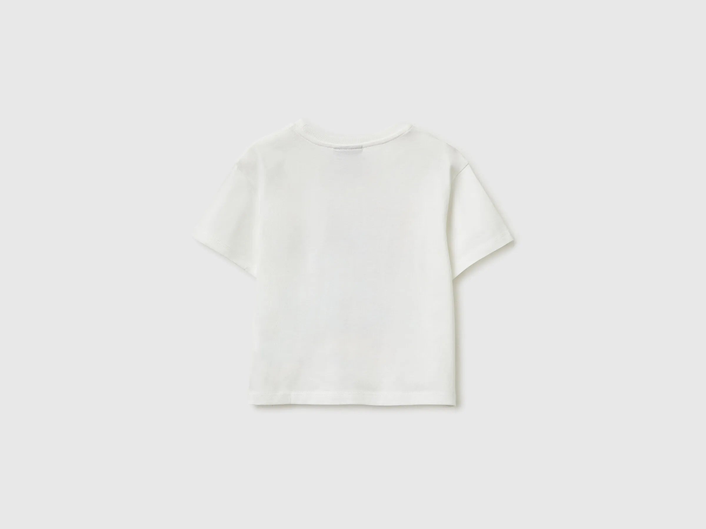 Benetton Creamy White Girls T-Shirt with ©Disney Lilo & Stitch Print SKU: 3I1XG10MO_074 Image 02