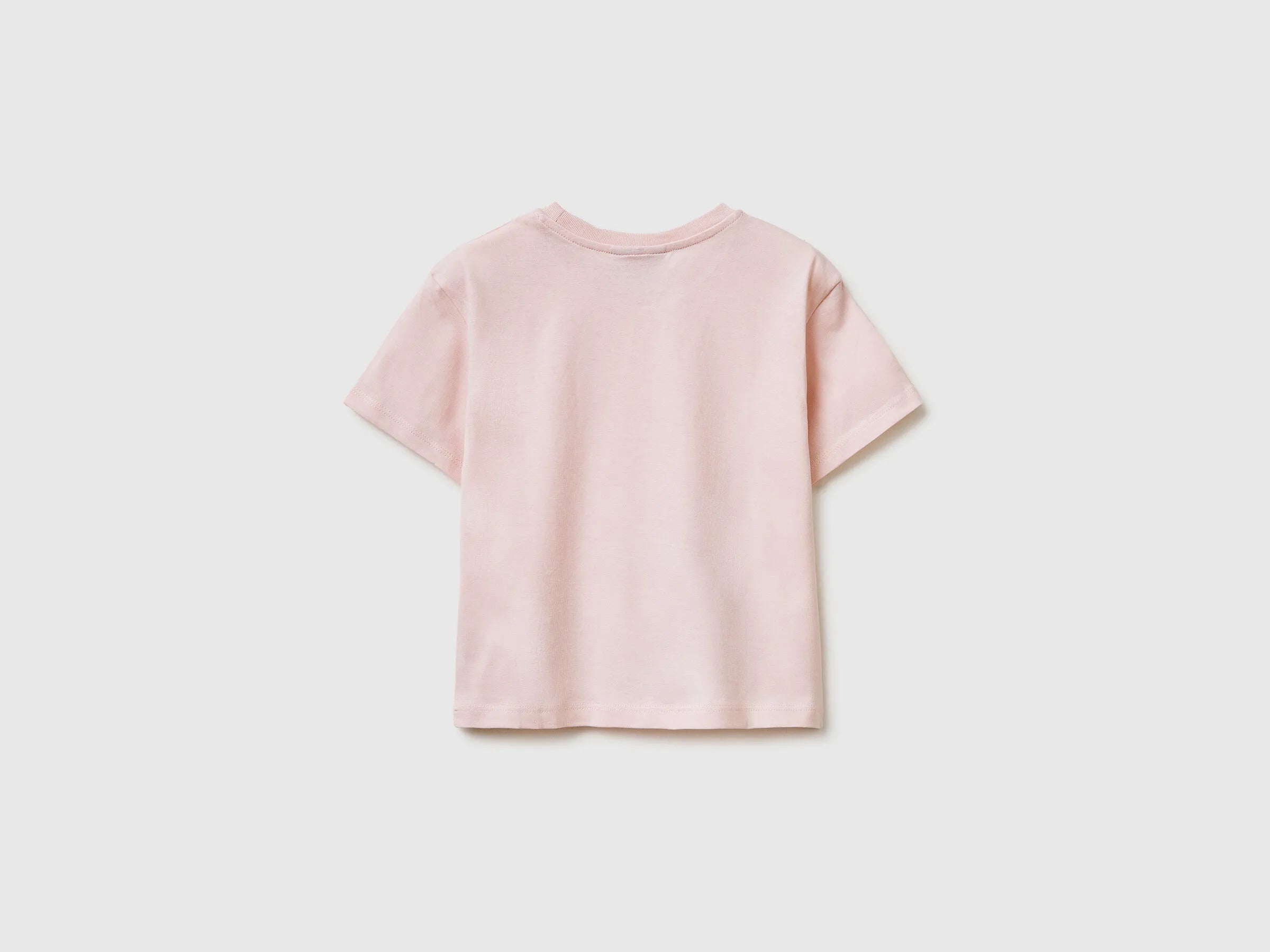 Benetton Pink Girls T-Shirt with ©Disney Lilo & Stitch Print SKU: 3I1XG10MO_25F Image 02