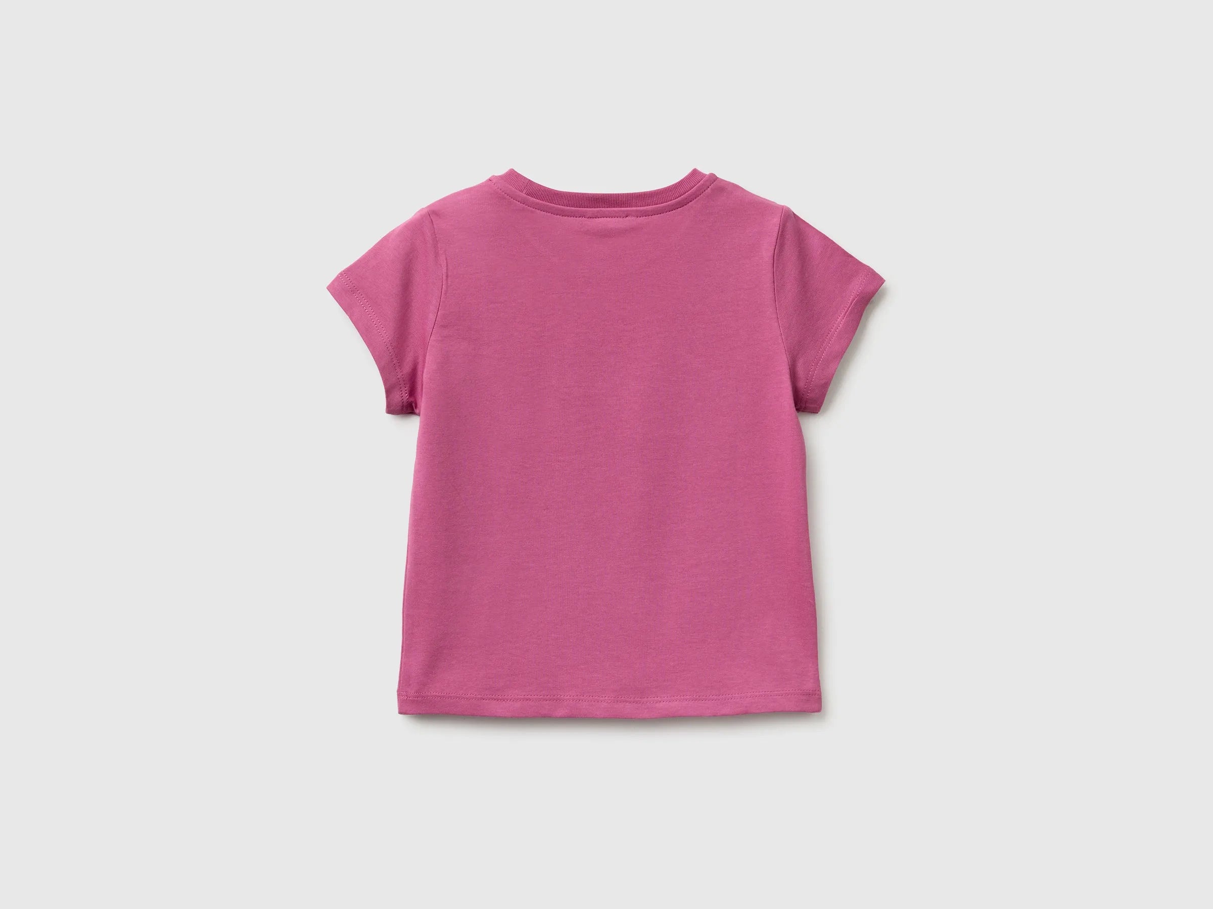 Benetton Pink Girls Regular Fit T-Shirt with Print SKU: 3I1XG10N5_01T Image 02