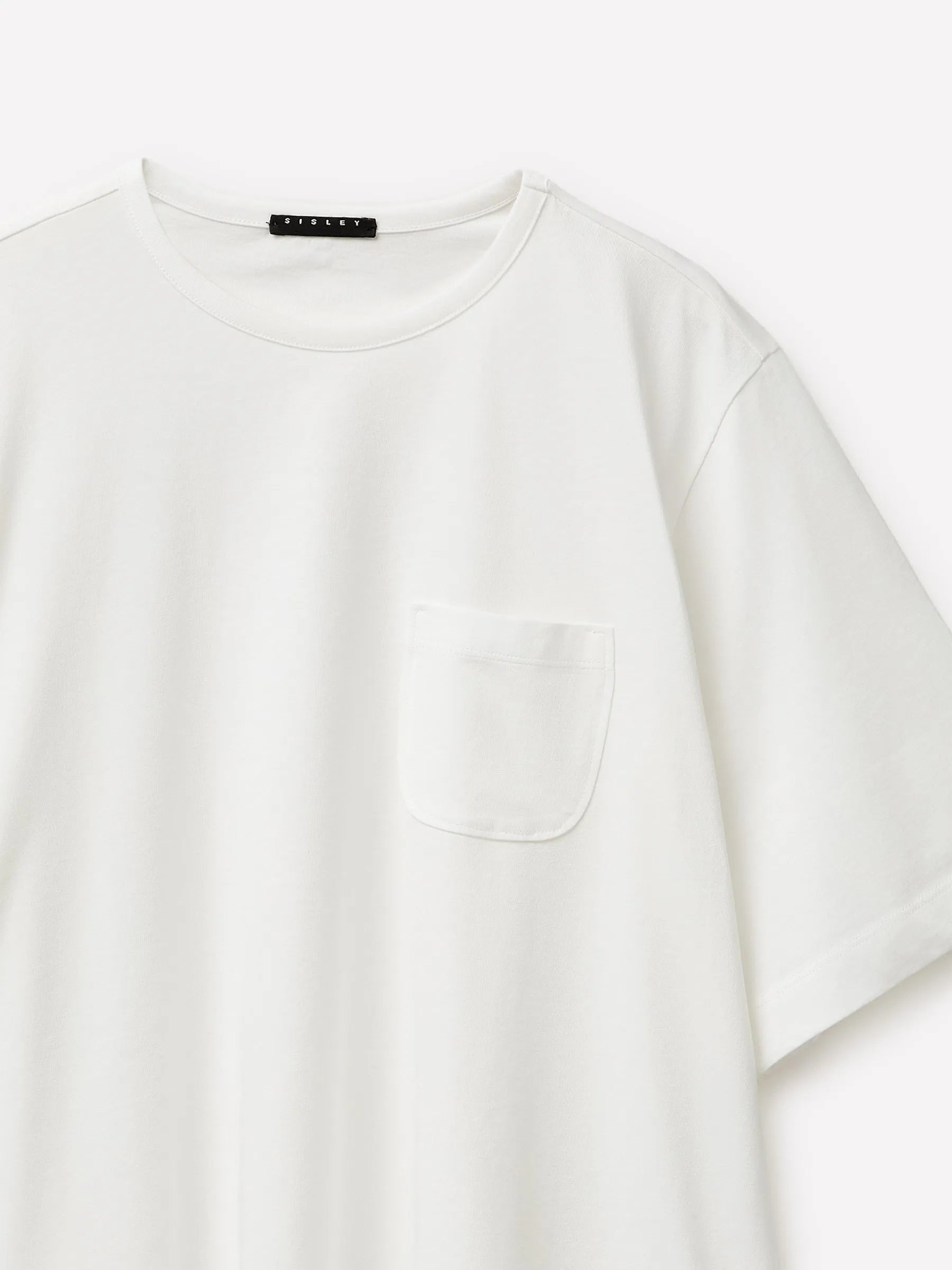 Sisley White Women Flared T-Shirt in Pure Cotton SKU: 3I1XL108S_074 Image 03