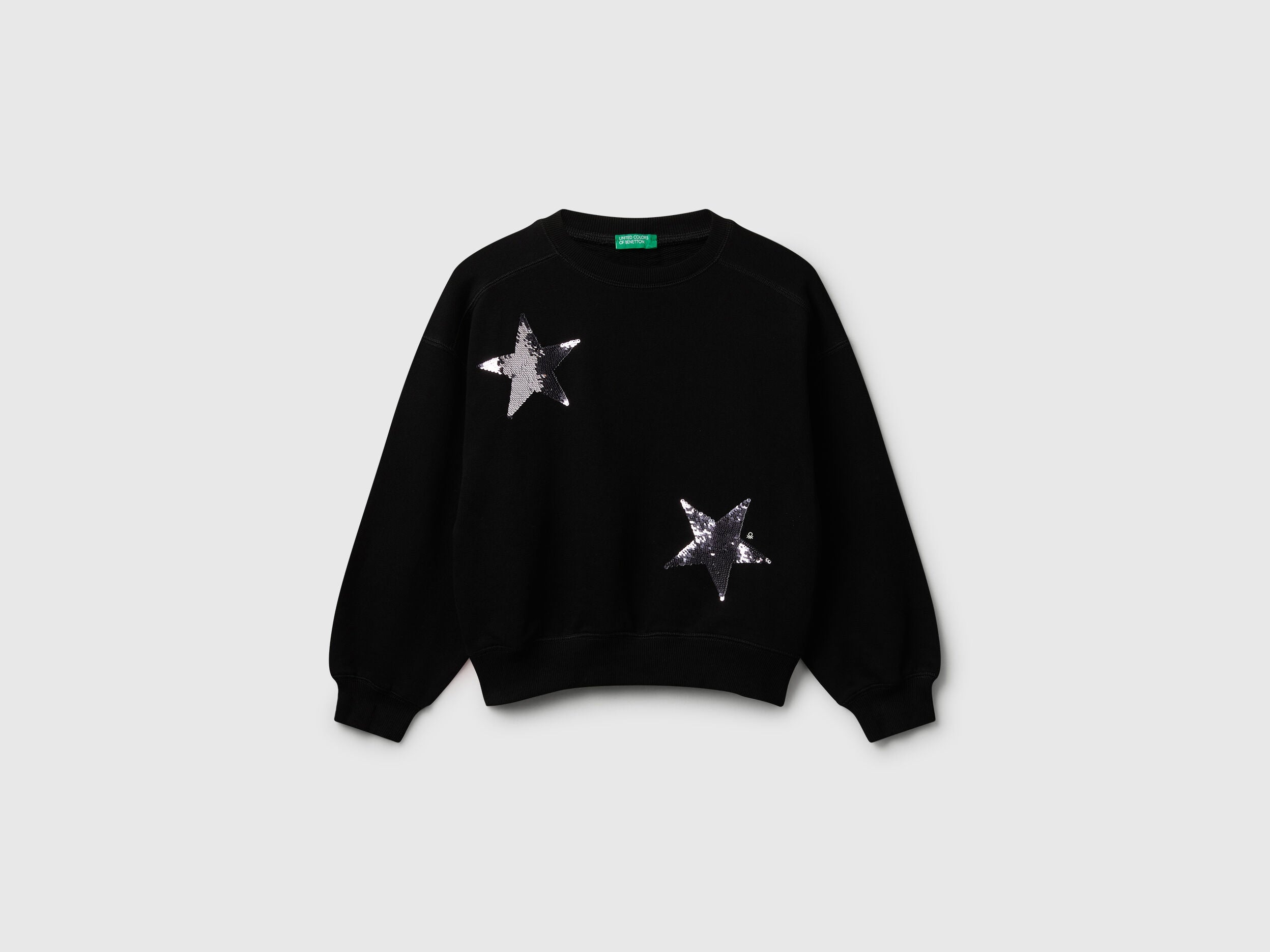 Benetton_Black_Sweatshirt with Sequins_3J68C10QI_100_01