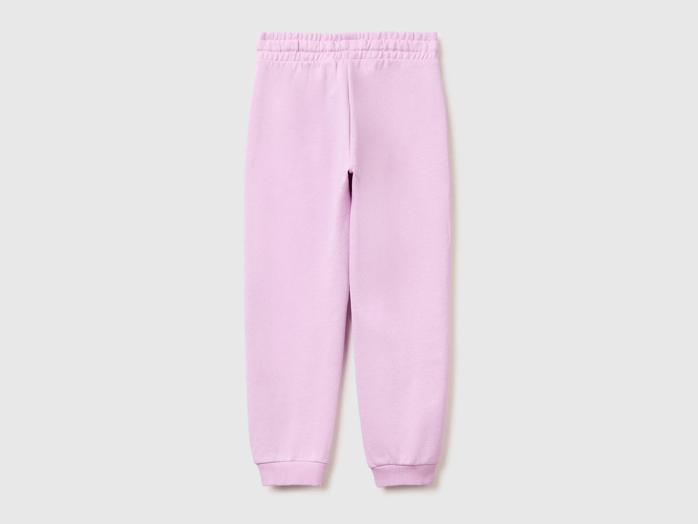 Benetton Lilac Girls Sweatpants with Logo SKU: 3J68CF02H_00L Image 02