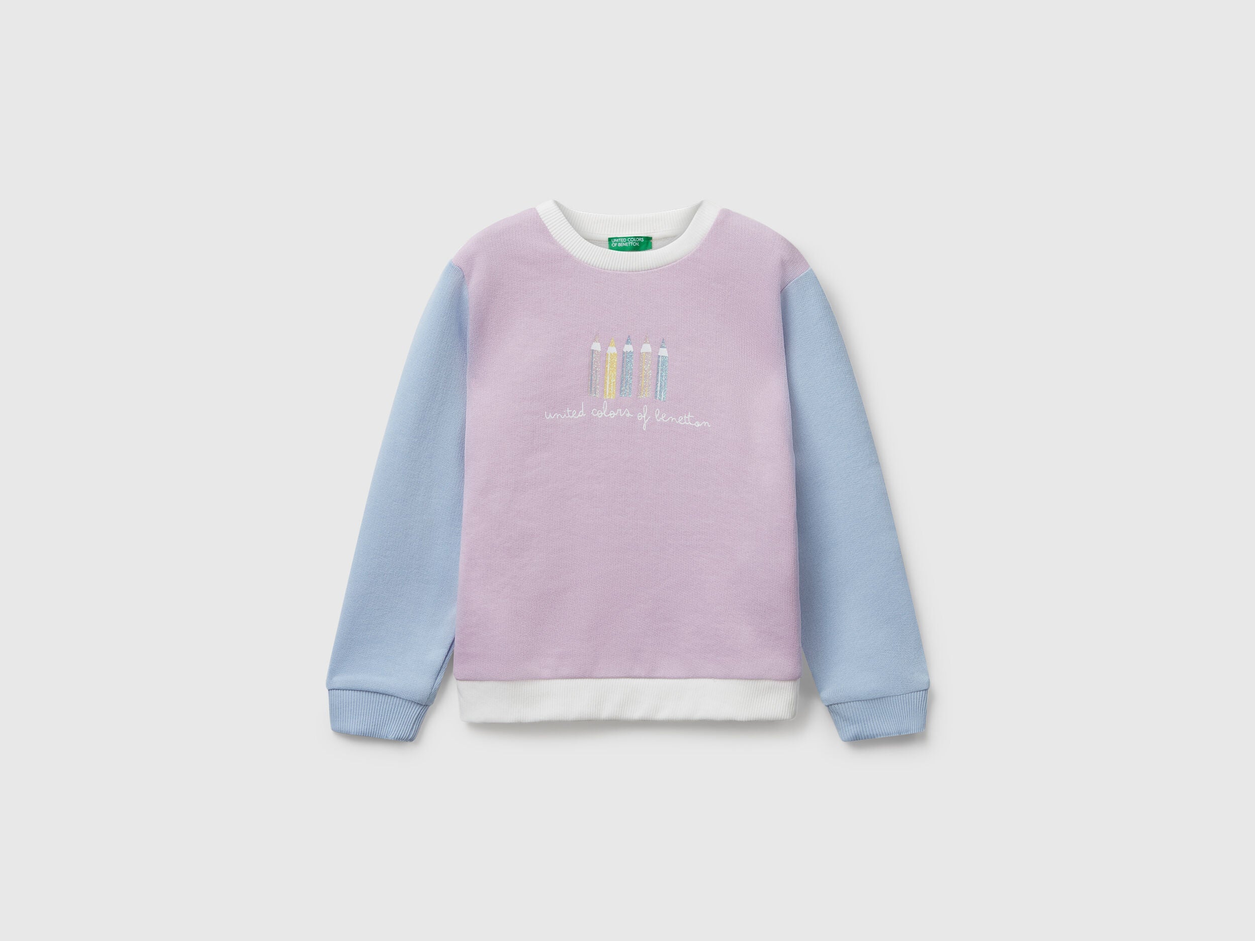Benetton_Violet_Sweatshirt with Glittery Print_3J70G10JR_902_01