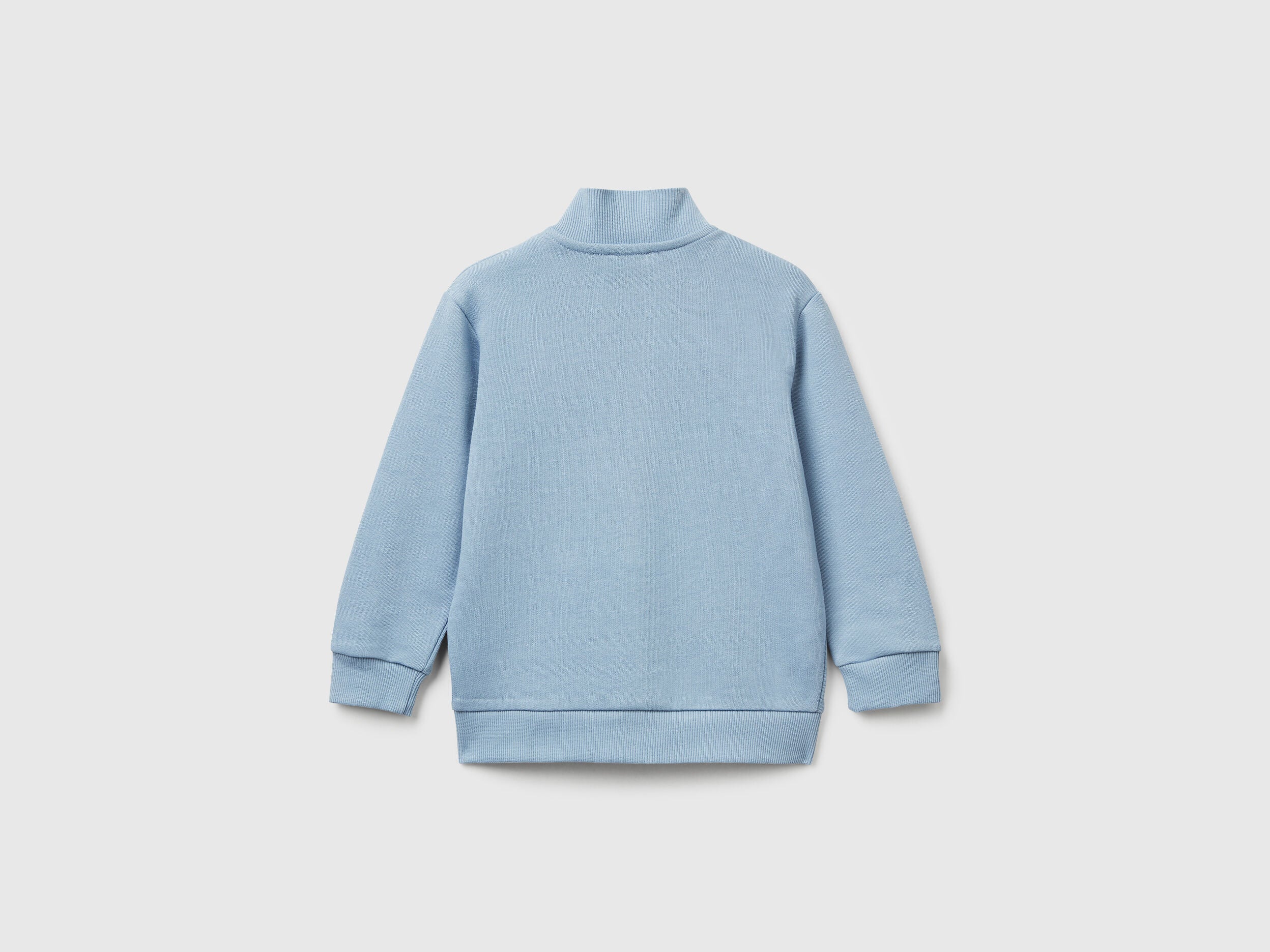 Benetton_Blue_Cotton Sweatshirt with Logo_3J70G503X_0W2_02