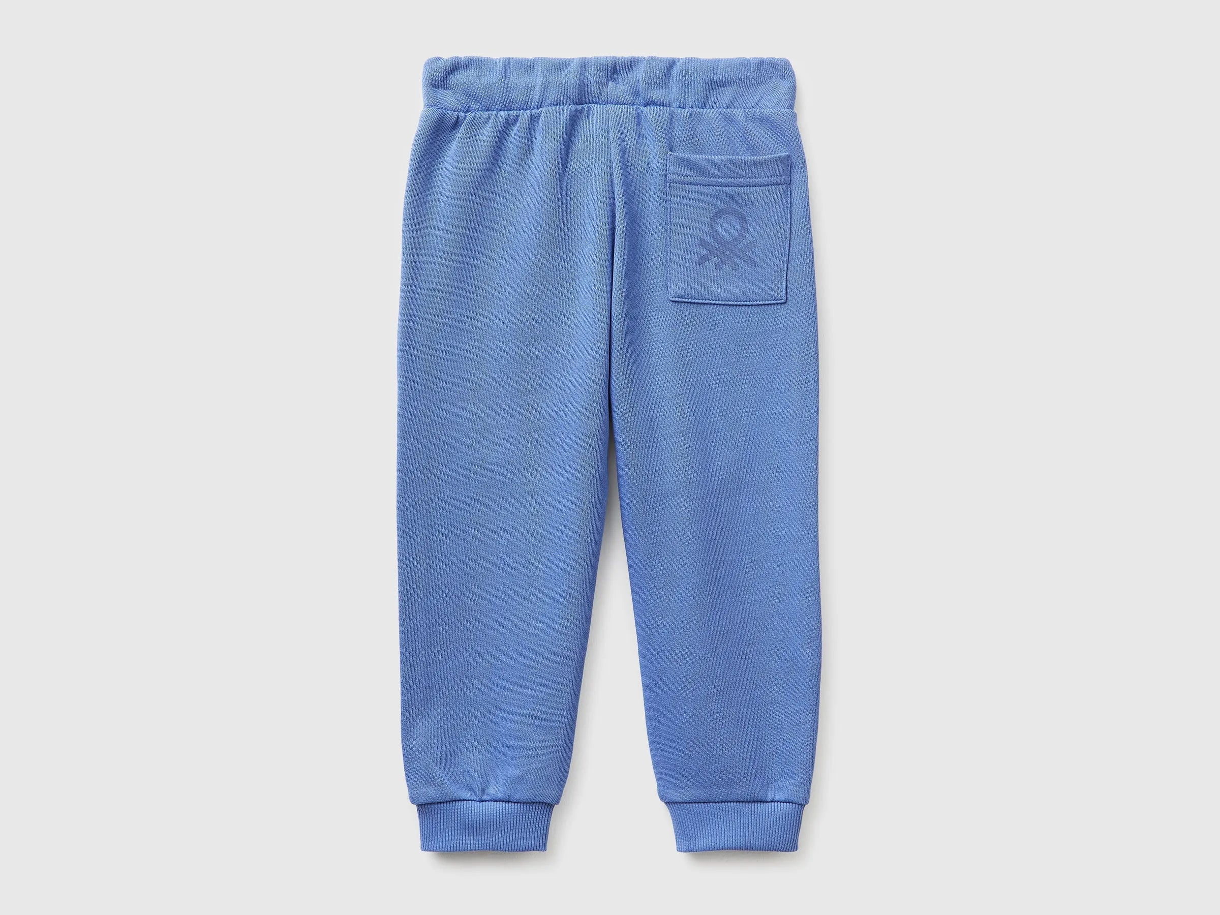 Benetton Air force blue Boys Organic Cotton Sweatpants with Logo SKU: 3J70GF010_05N Image 02