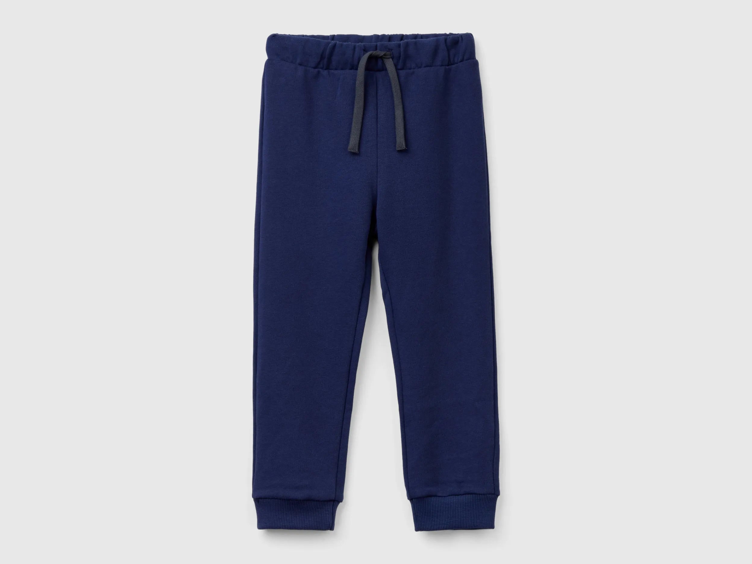 Benetton Dark blue Boys Cotton Trousers with Logo SKU: 3J70GF010_252 Image 01