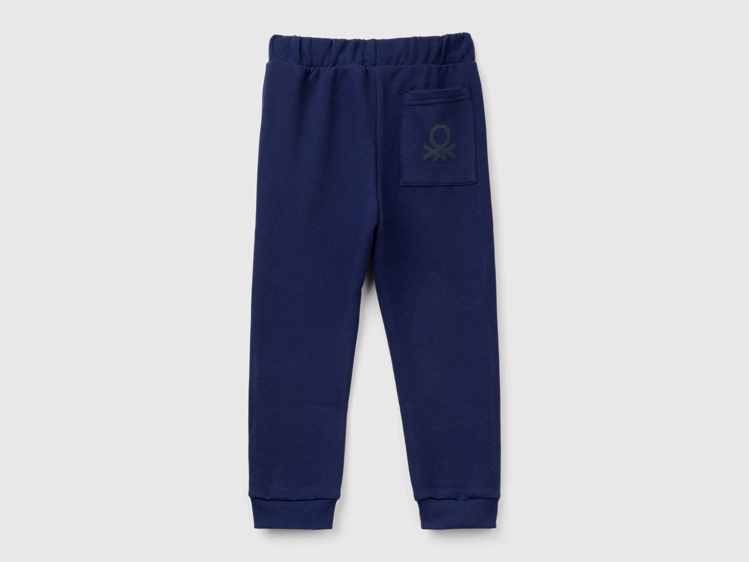 Benetton Dark blue Boys Cotton Trousers with Logo SKU: 3J70GF010_252 Image 02