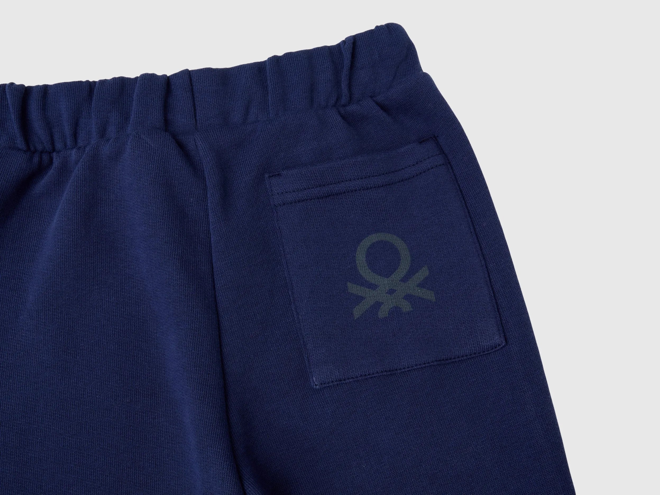 Benetton Dark blue Boys Cotton Trousers with Logo SKU: 3J70GF010_252 Image 03