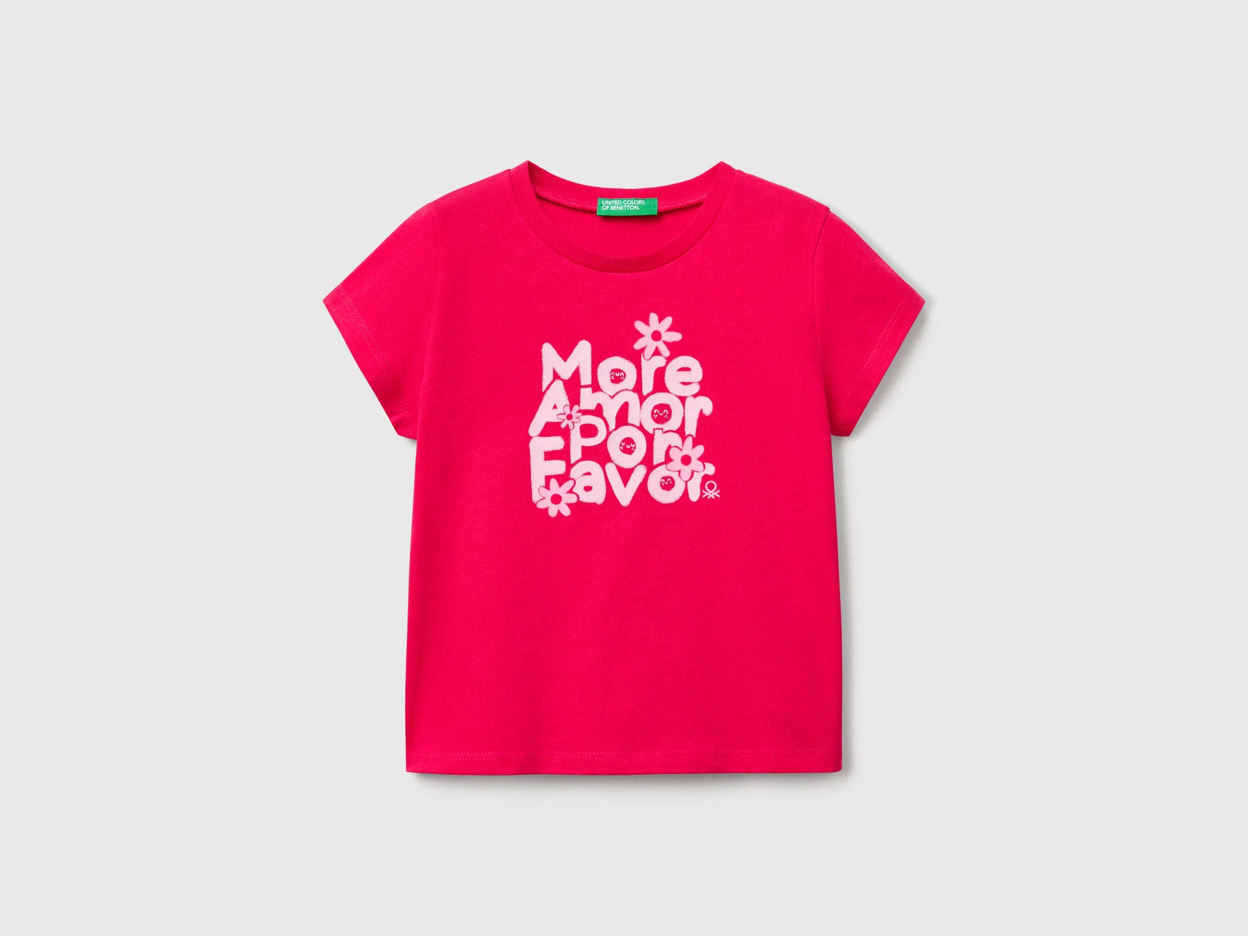 Benetton_T-Shirt with Neon Print_3JERG10J3_02E_01