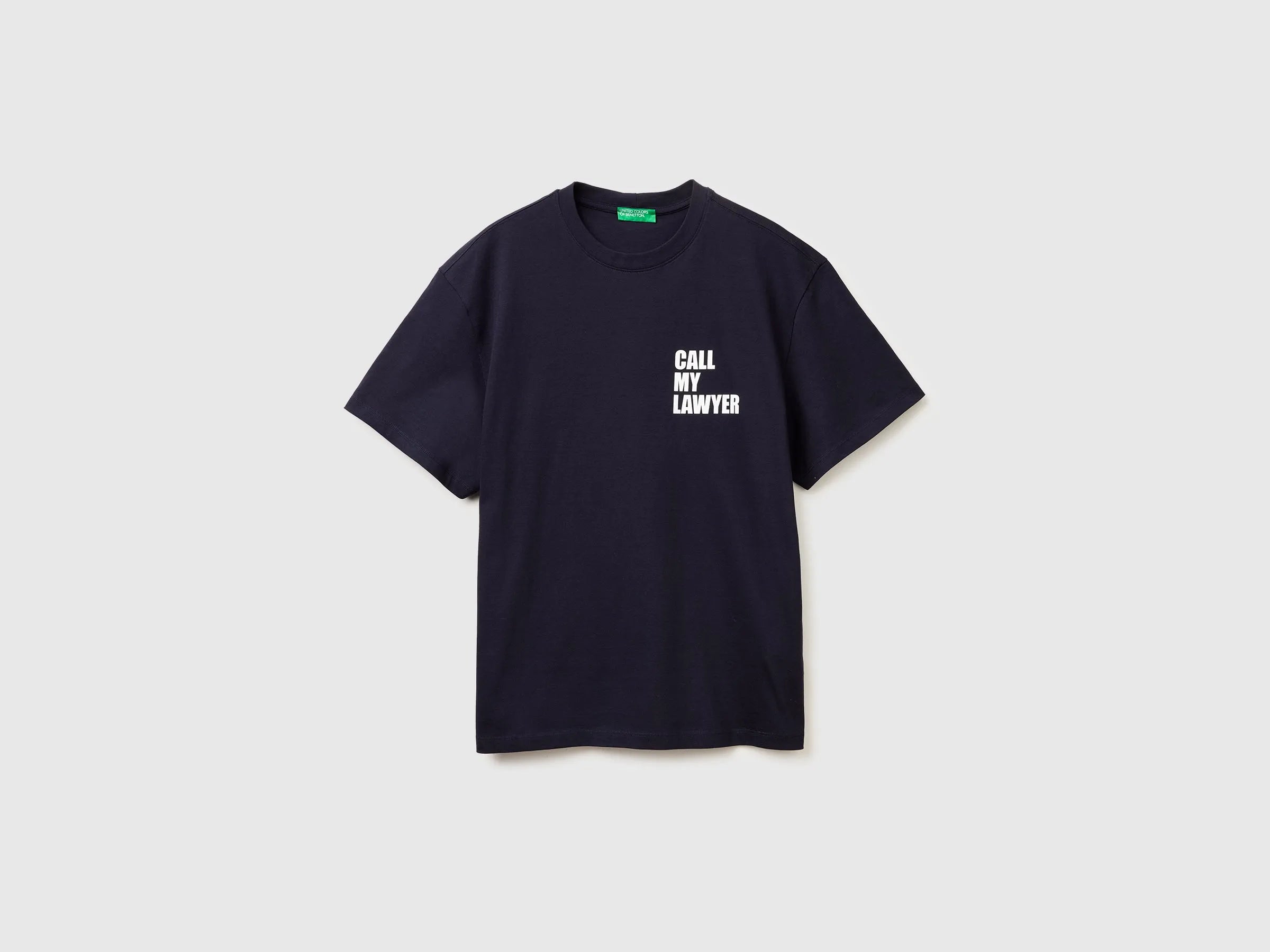 Benetton Dark blue Men Relaxed Fit T-Shirt with Print SKU: 3MI5U10BW_3C1 Image 01