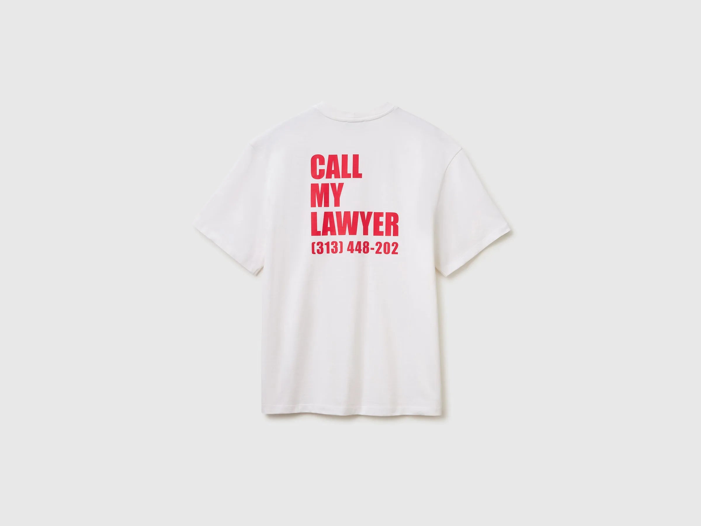 Benetton White Men Relaxed Fit T-Shirt with Print SKU: 3MI5U10BW_905 Image 02