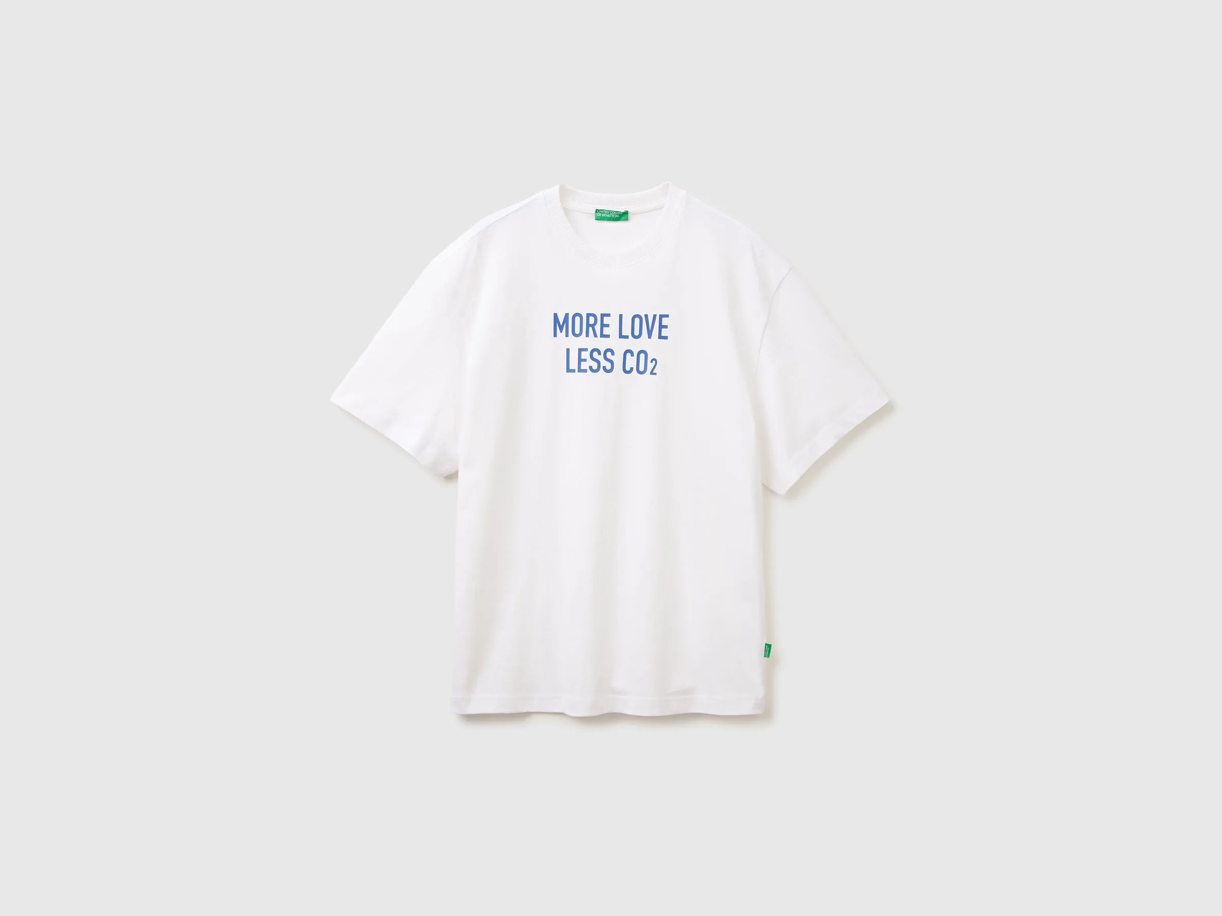 Benetton White Men Relaxed Fit T-Shirt with Print SKU: 3MI5U10C5_101 Image 01