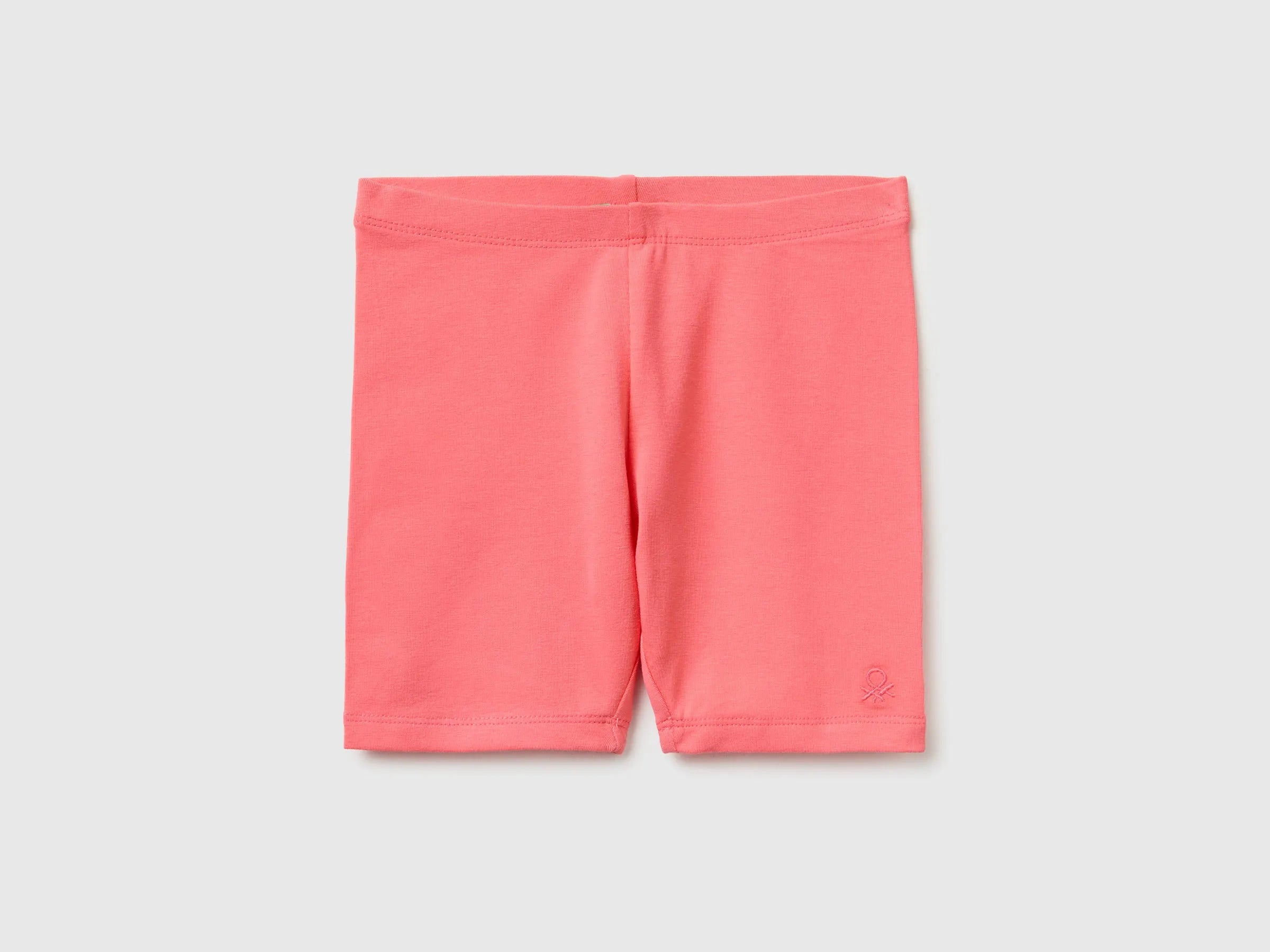 Benetton Pink Girls Stretch Cotton Short Leggings SKU: 3MT1G900R_35Q Image 01