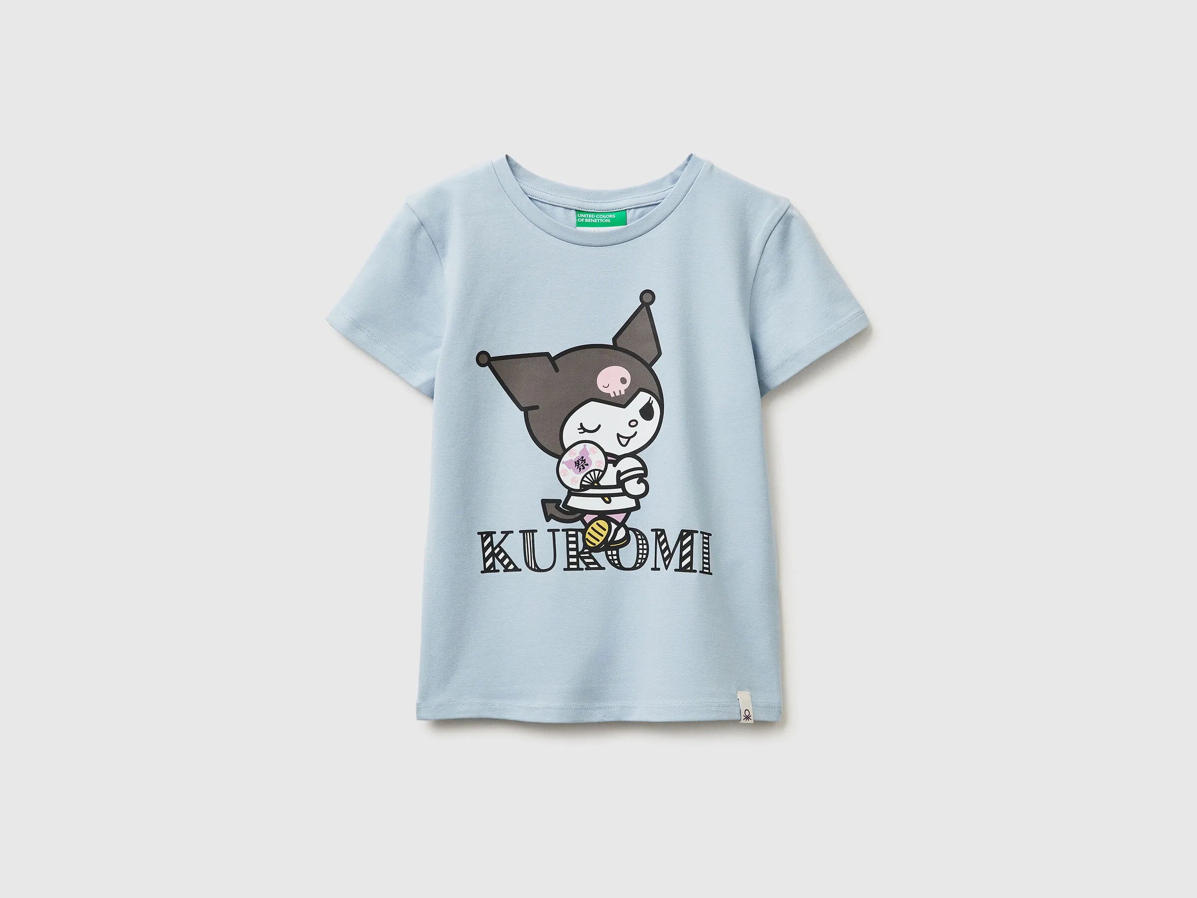 Benetton Light Blue Girls Kuromi Hello Kitty T-Shirt SKU: 3P4ZC10SQ_12C Image 01