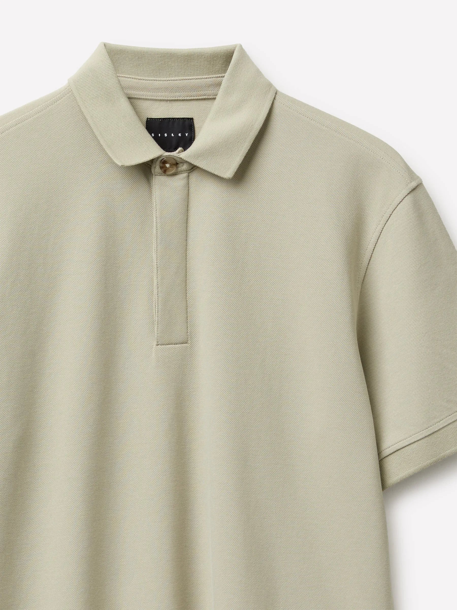 Sisley Beige Men Regular Fit Polo Shirt SKU: 3P6XS3011_1A3 Image 03