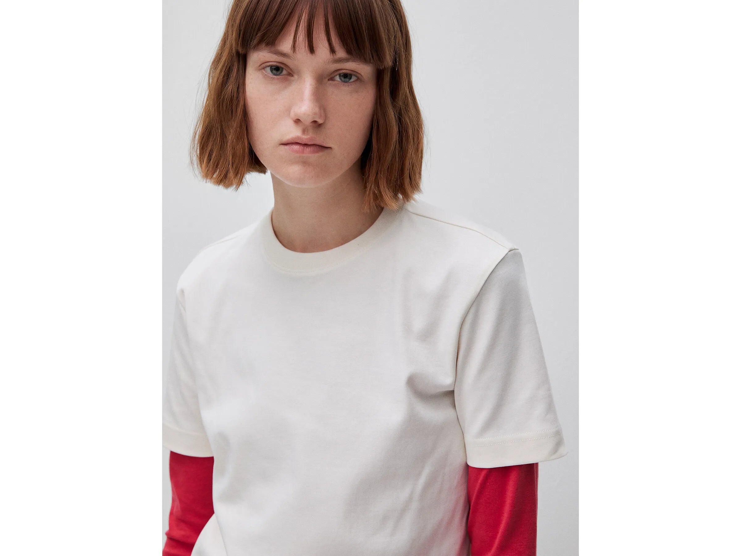 Benetton Creamy White Women Regular Fit Crew Neck T-Shirt SKU: 3T5BD10CA_0R2 Image 04