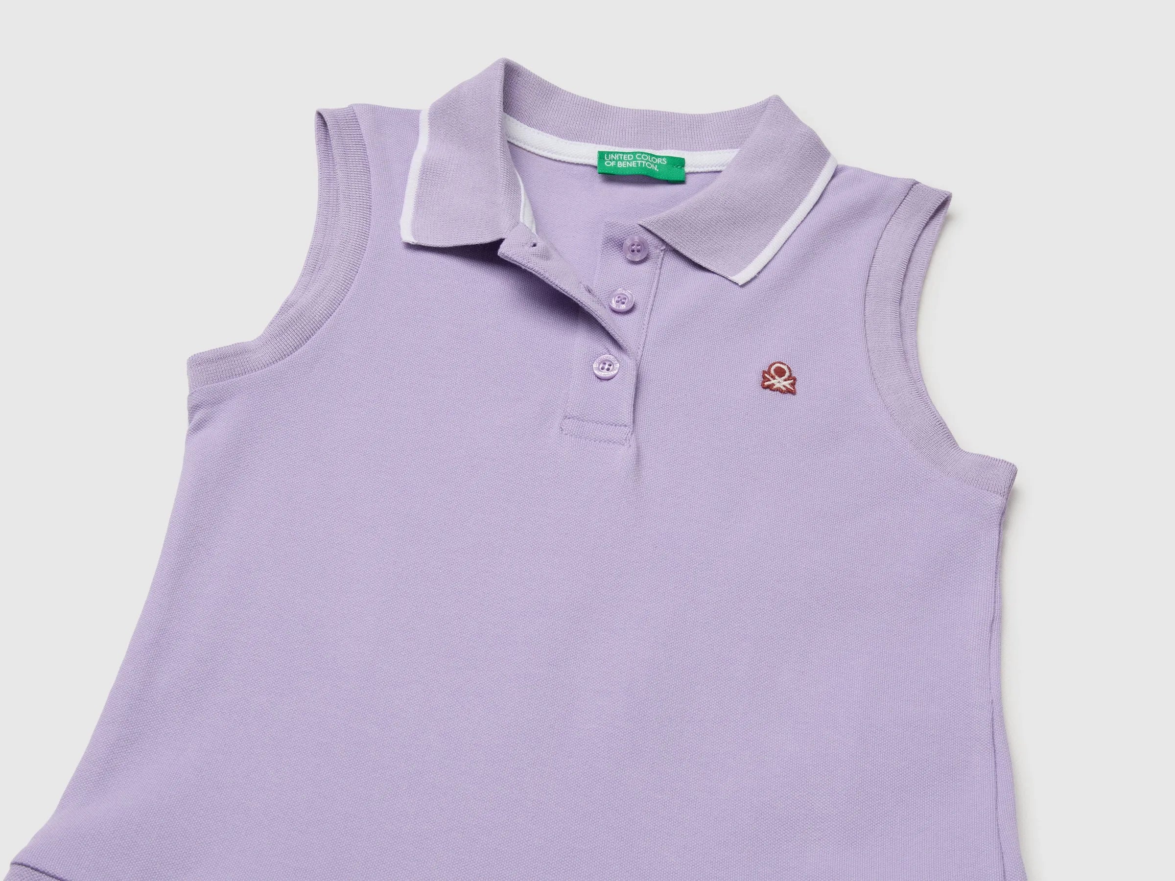 Benetton Purple Girls Polo-Style Dress SKU: 3WG9CV012_2P5 Image 03