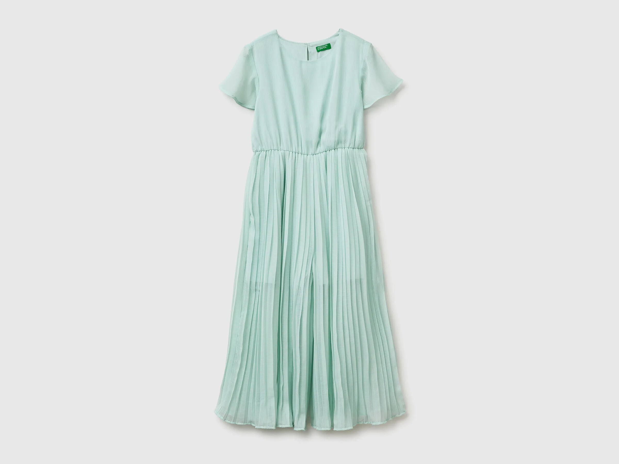 Benetton Aqua Girls Jumpsuit with Pleated Trousers SKU: 41EXCT01C_334 Image 01
