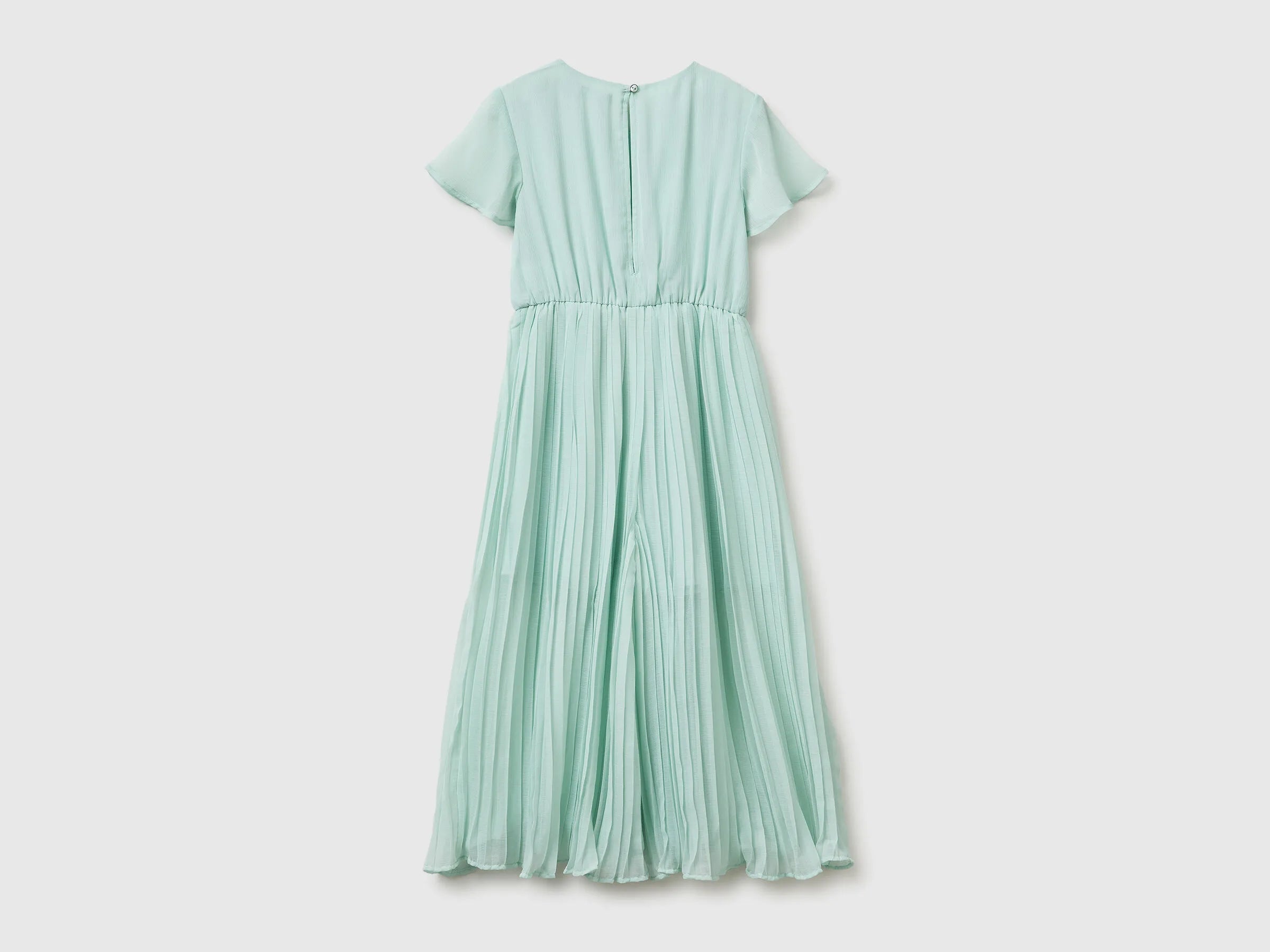 Benetton Aqua Girls Jumpsuit with Pleated Trousers SKU: 41EXCT01C_334 Image 02