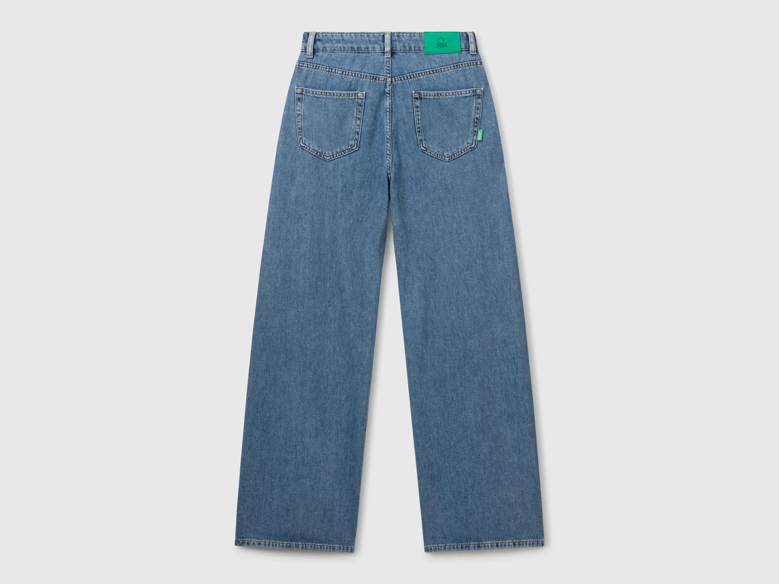 Benetton Light Blue Women Wide-Fit Jeans SKU: 43UNDE02B_903 Image 06