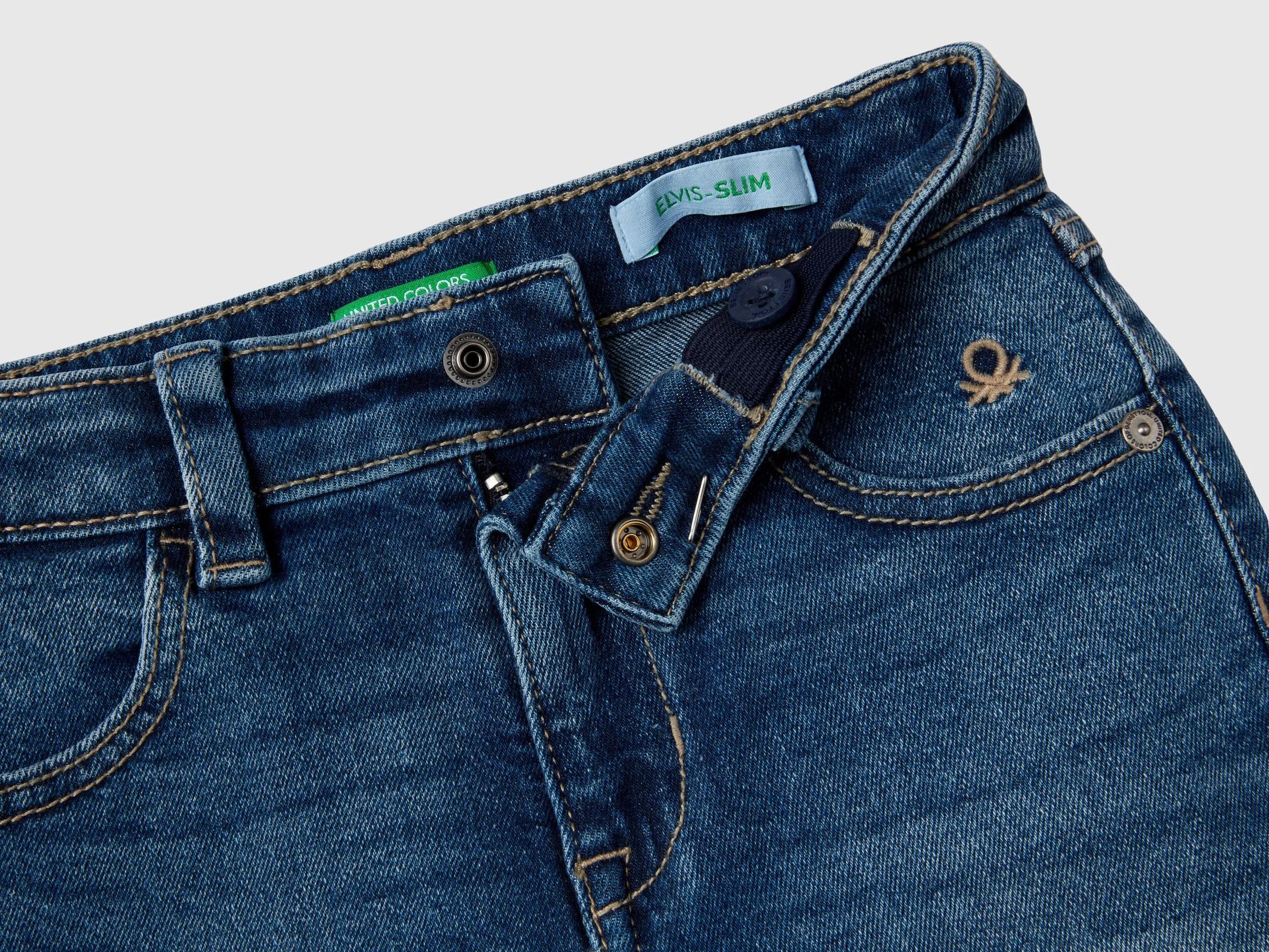 Benetton Dark Blue Boys Slim Fit Jeans SKU: 45ONGE01X_901 Image 03