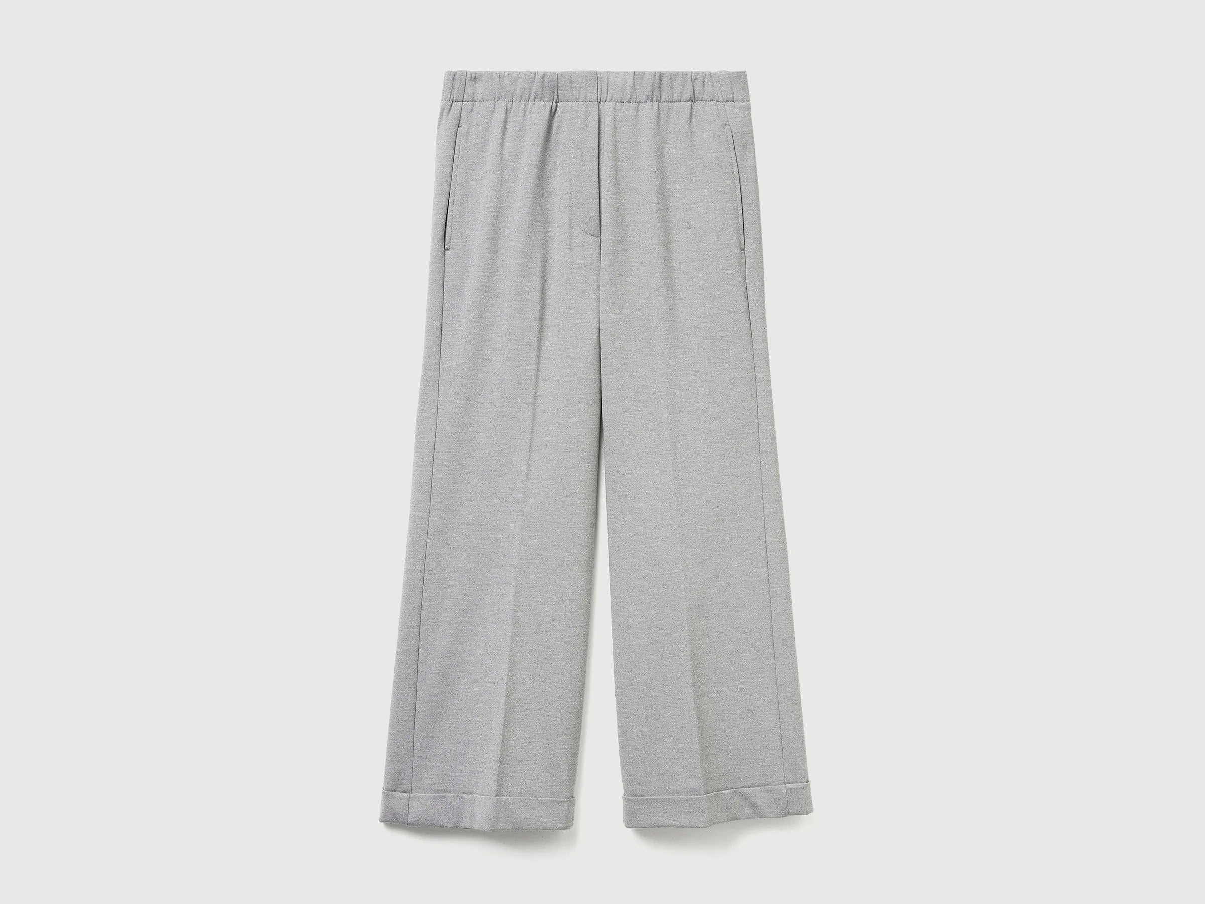 Benetton_Gray_Trousers with Elastic Waist_47CKDF09Y_907_01