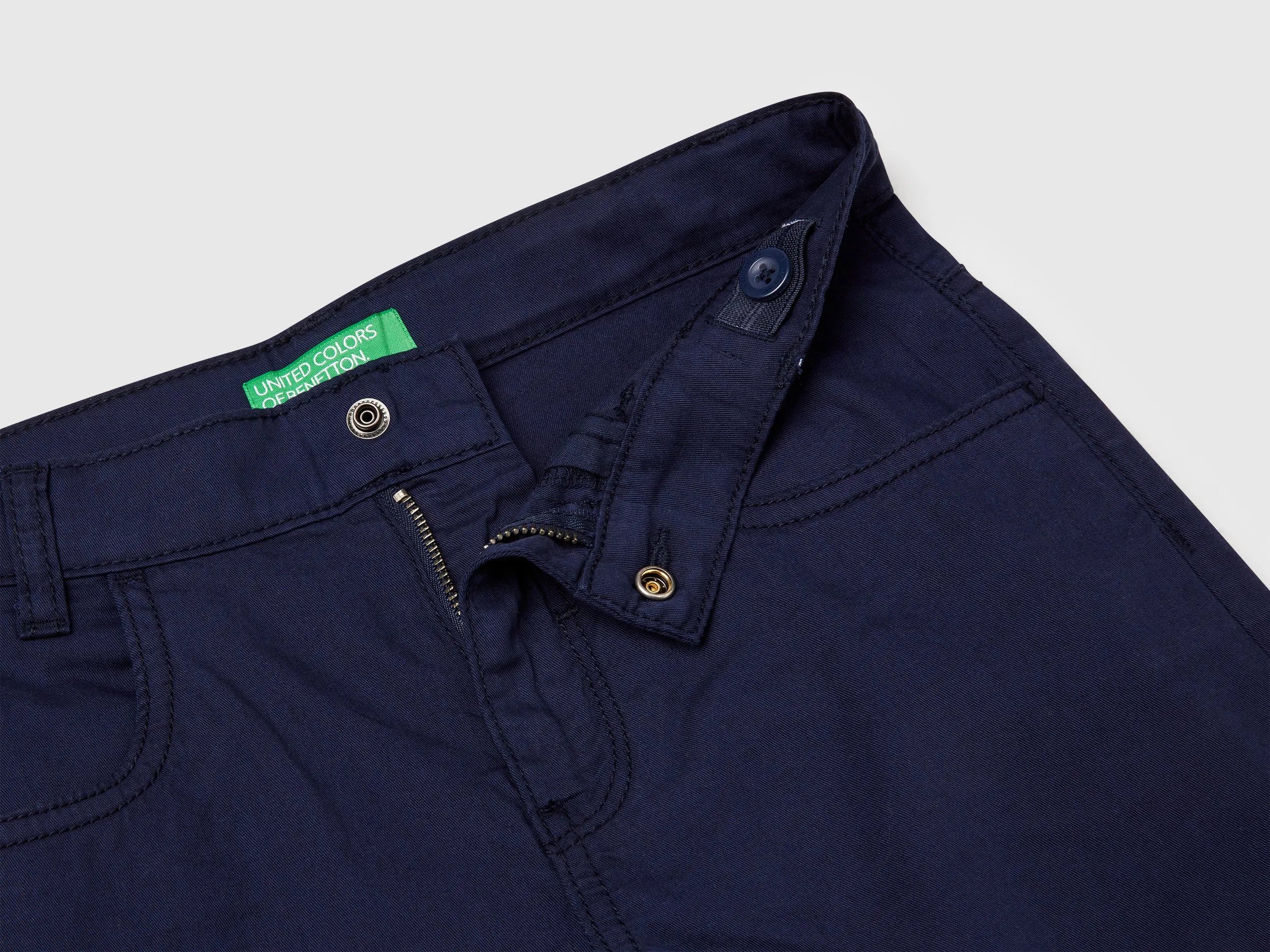 Benetton Dark blue Boys Lightweight Bermuda Shorts with Pockets SKU: 47RGC902U_252 Image 03