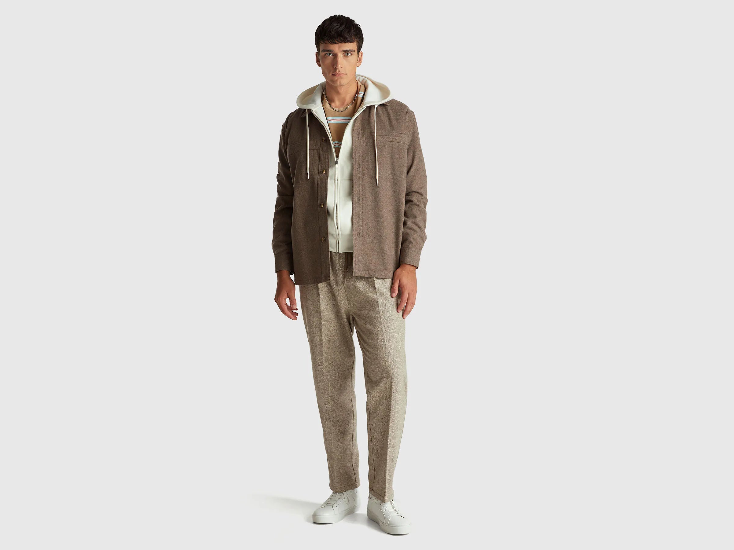 Benetton_Brown_Flannel Joggers_47WUUF05V_901_01