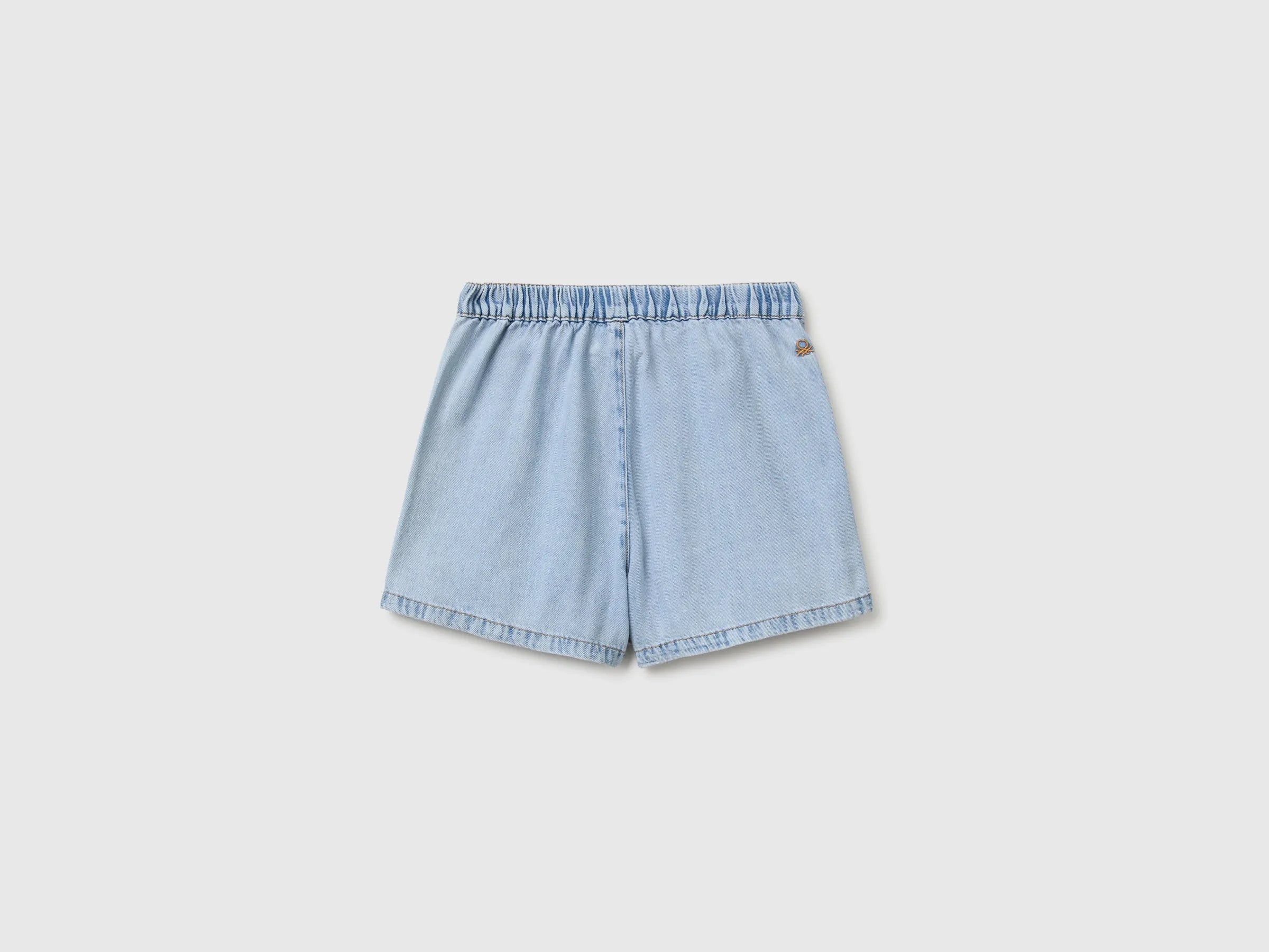 Benetton Blue Girls Denim Culottes SKU: 4AD6C904Z_901 Image 02