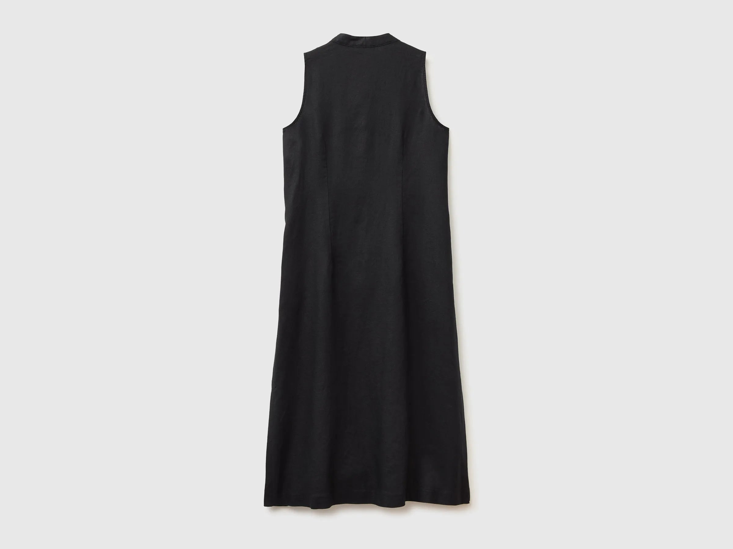 Benetton Black Women Long Dress 100% Linen SKU: 4AGHDV0CD_100 Image 02