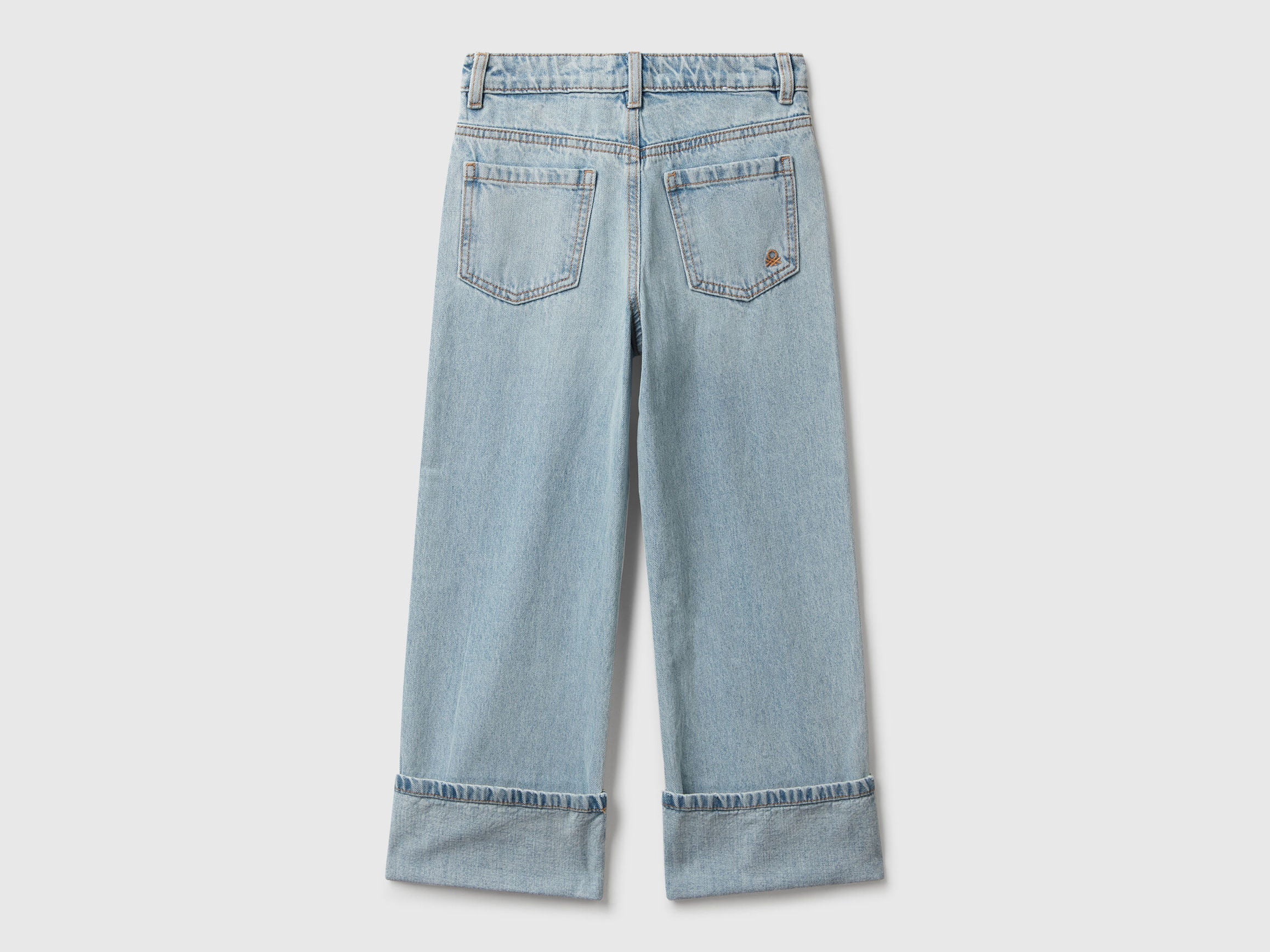 Benetton_Sky Blue_Straight Jeans with Cuffs_4AW7CE049_902_02