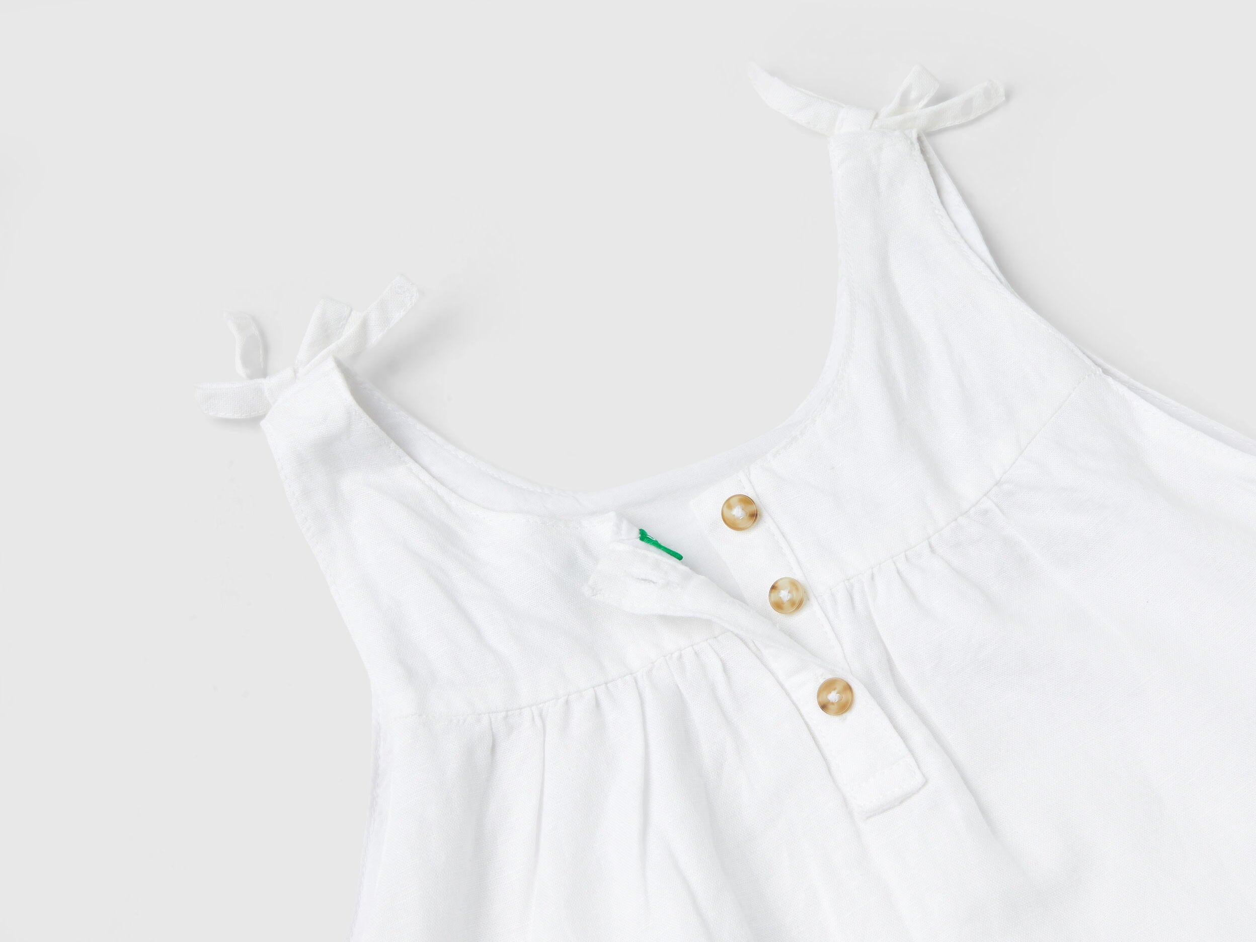 Linen Blend Dress With Rouches_4BE7GV01C_101_02