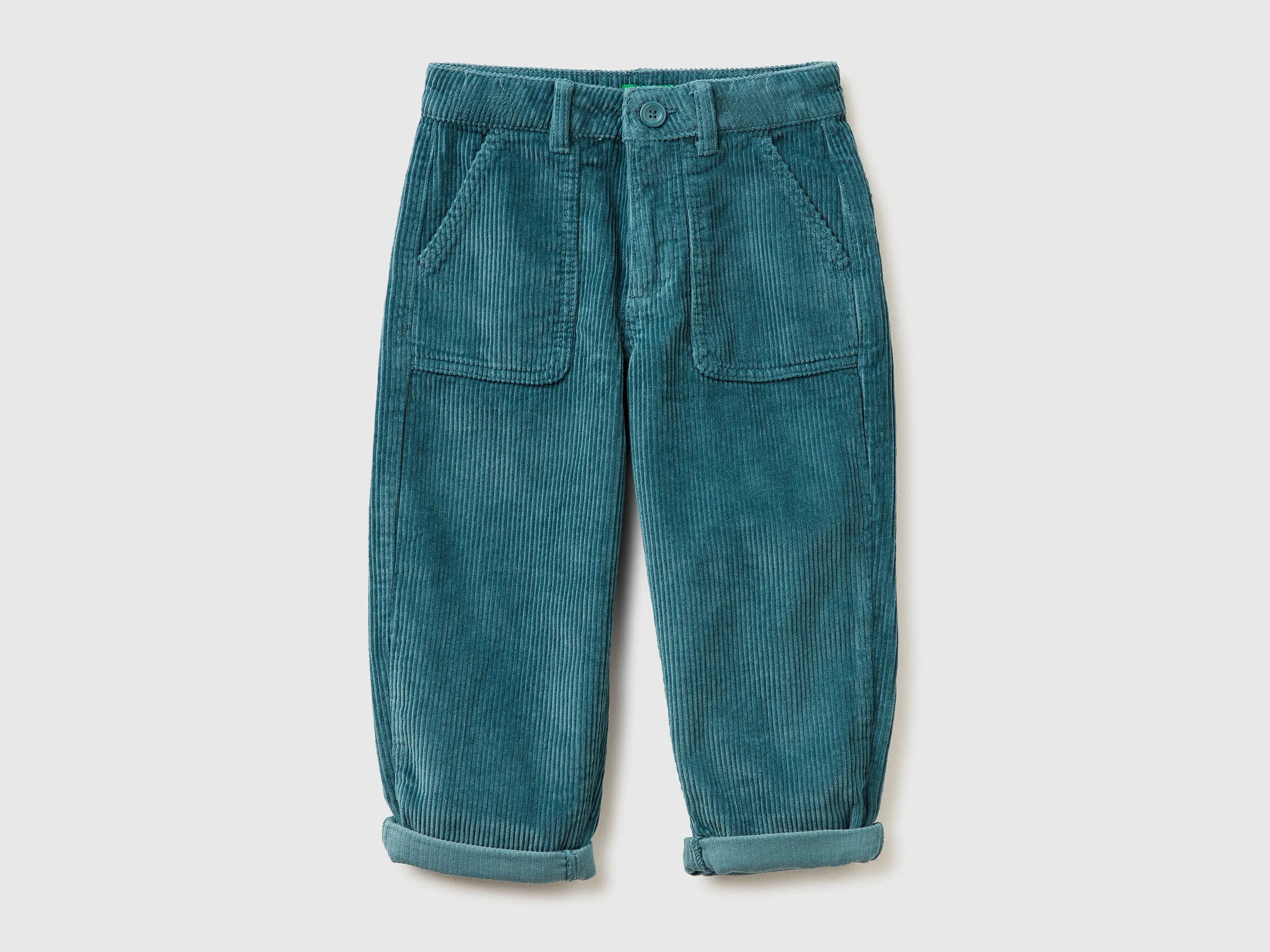 Benetton_Turquoise_Balloon Fit Velvet Trousers_4IKTGE02W_19W_01