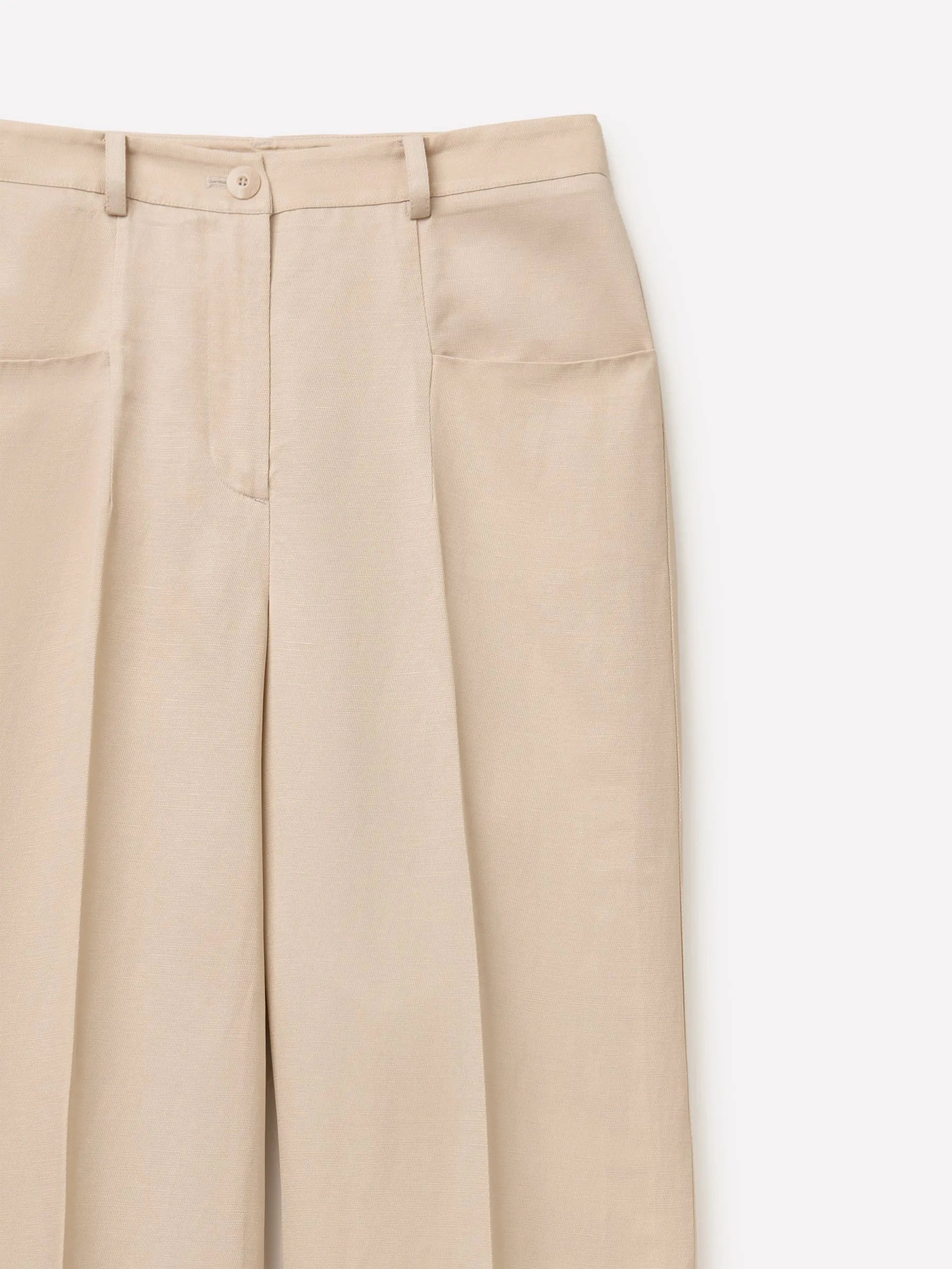 Sisley Beige Women Elegant Trousers with a Shiny Effect SKU: 4JFDLF08X_018 Image 03