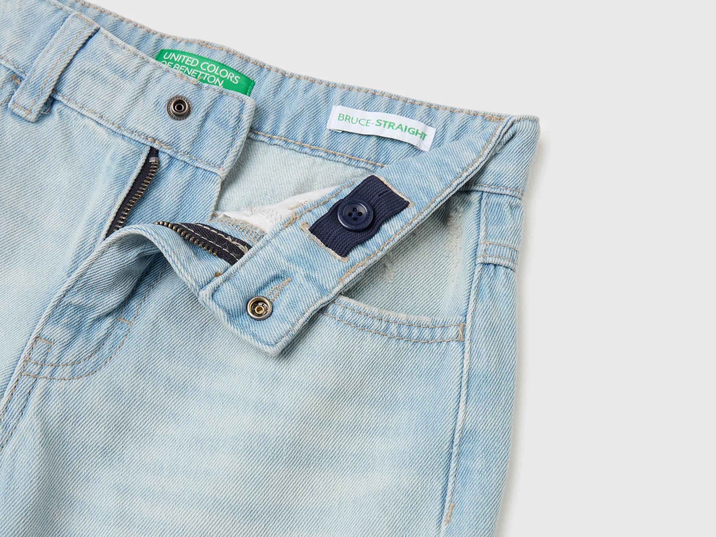 Benetton Sky Blue Boys Denim Bermuda Shorts with Pockets SKU: 4KEHC9052_902 Image 03