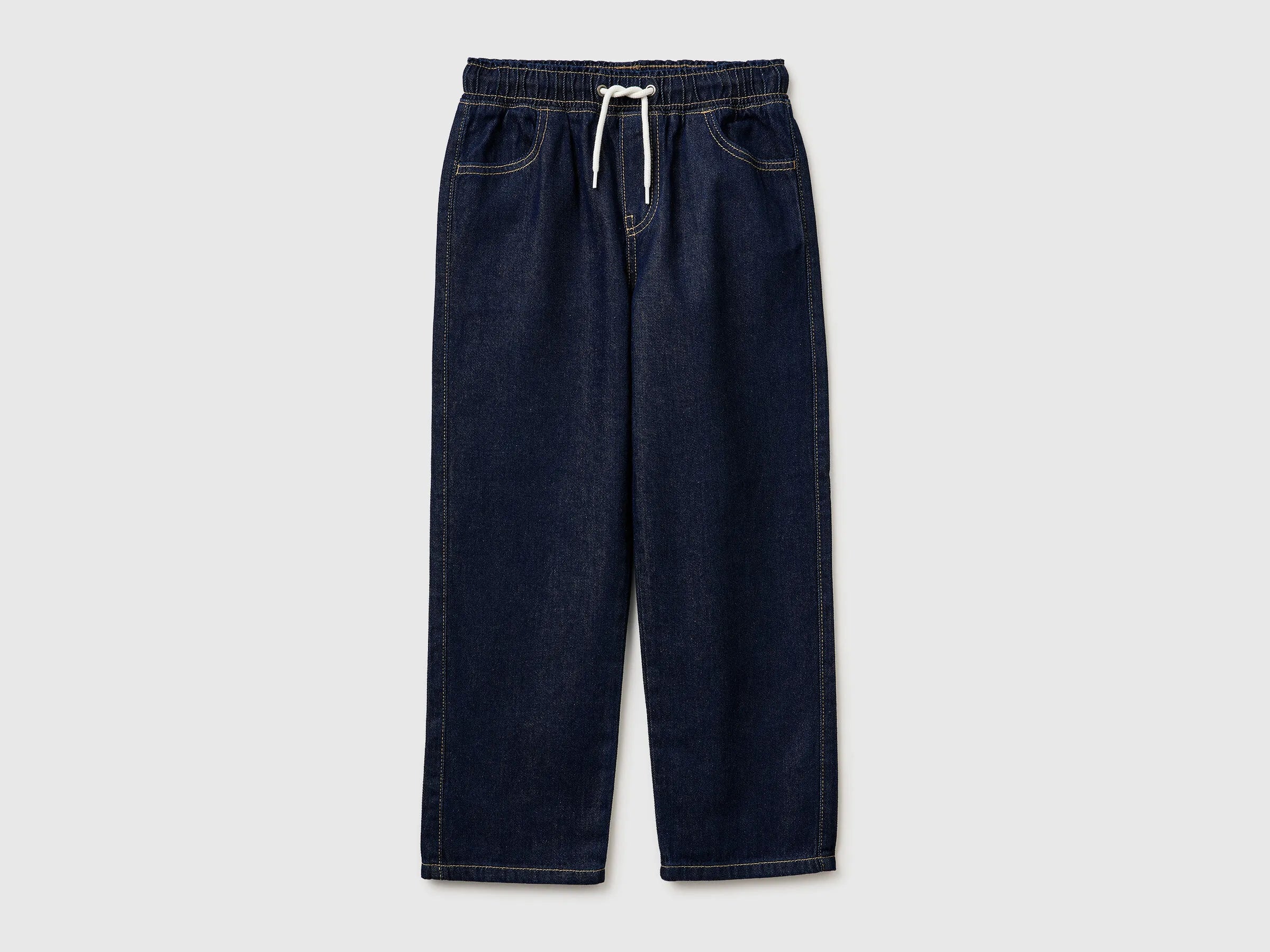 Benetton Dark Blue Boys Jogger-Style Jeans SKU: 4KEHCF05K_901 Image 01